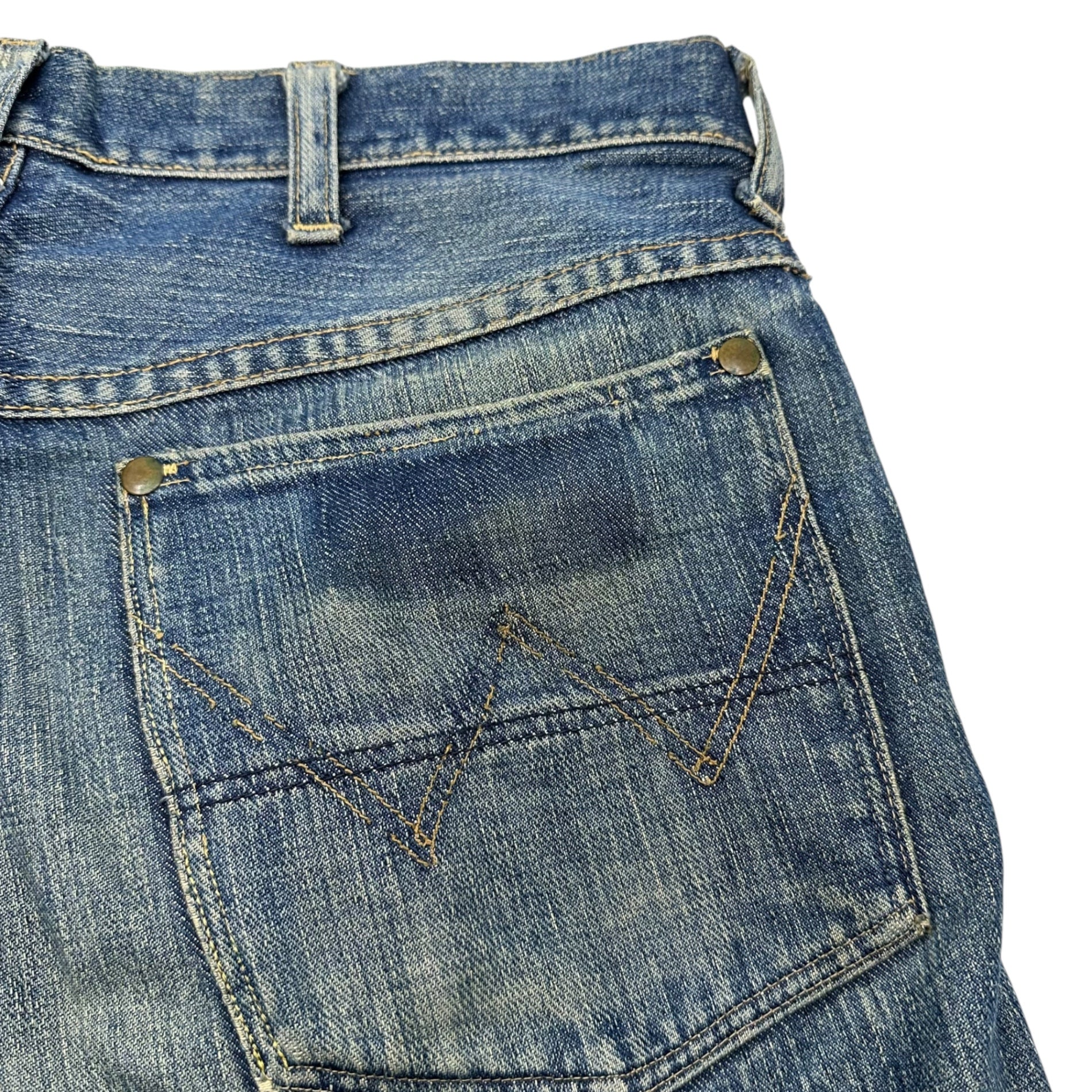 WRANGLER(ラングラー) 50's BLUE BELL 11MWZ Vintage denim pants ヴィンテージ デニム パンツ 32×34(実寸82cm) インディゴ 縦ベル 50年代