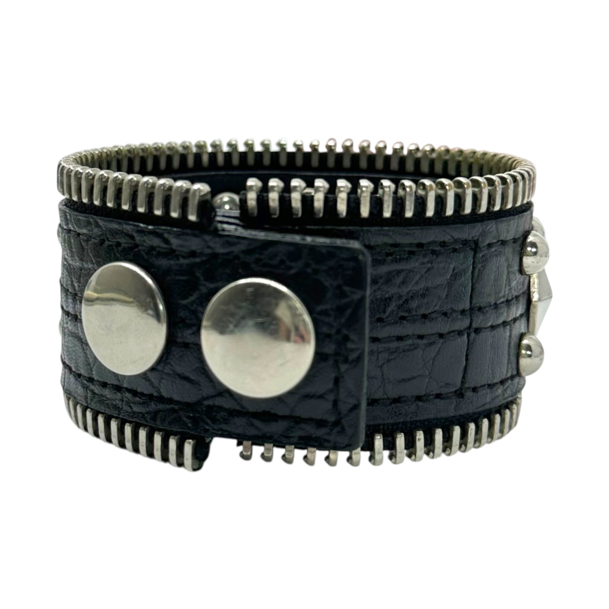F.E.A.R(フィアー) Studded Zipper Leather Bracelet スタッズ ジップ レザー ブレスレット ブラック