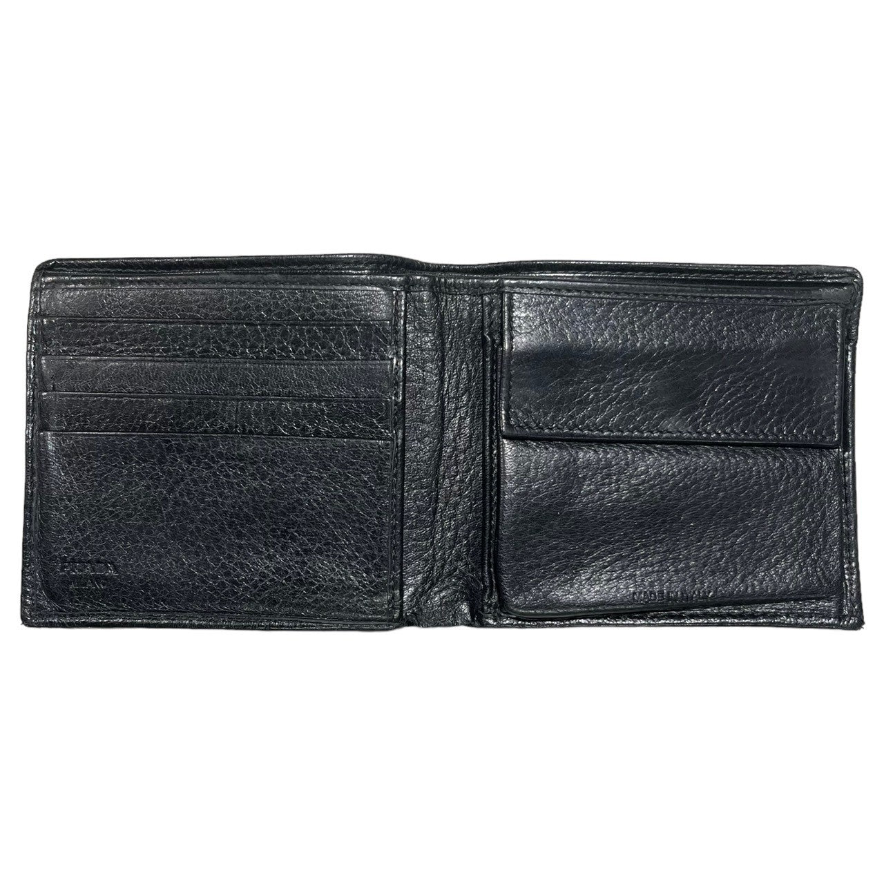 PRADA(プラダ) bifold leather wallet 2つ折り レザー 財布 2M0738 ブラック ロゴ 本革