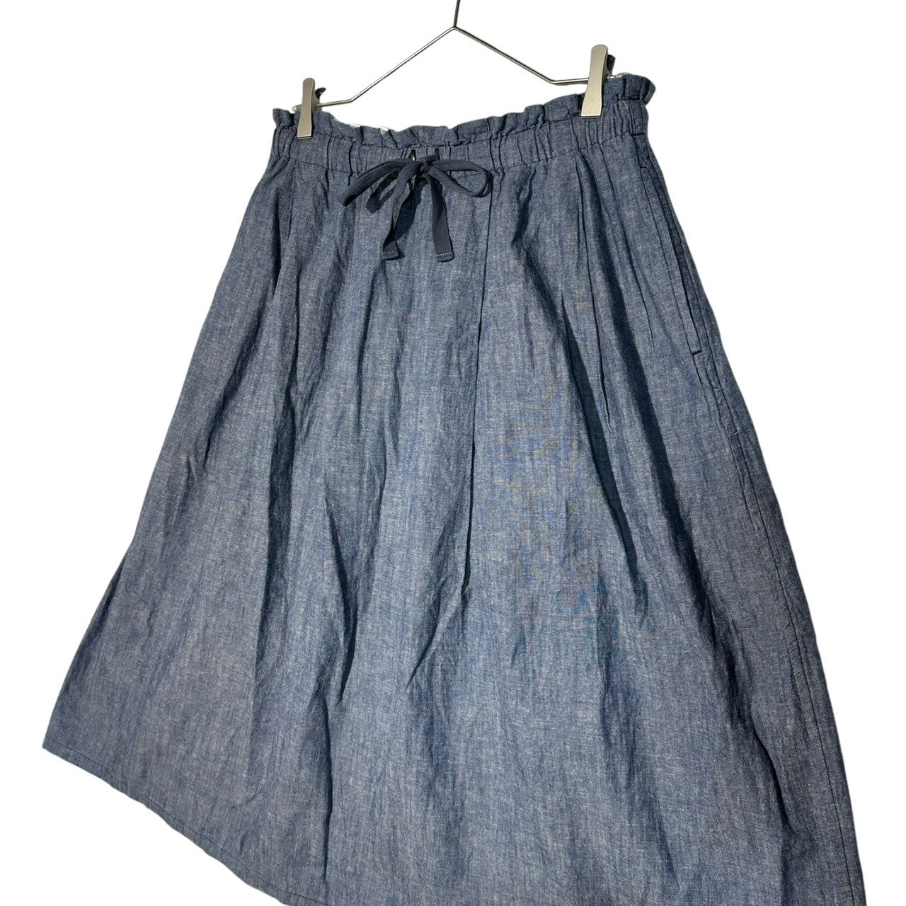 plantation(プランテーション) 12SS Waist Gathered Cotton Linen Flare Skirt ウエスト ギャザー コットン リネン フレア スカート PL22FG951 2 ライトブルー