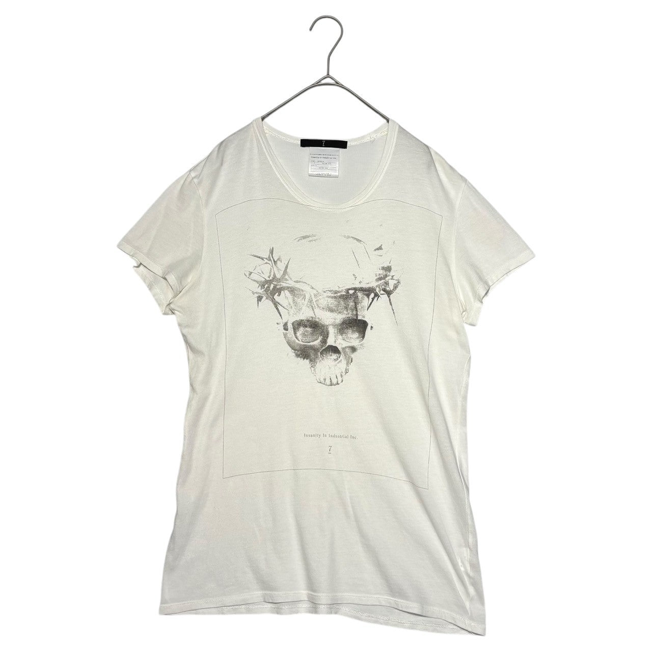 JULIUS(ユリウス) 08's Archive Thorns Skull Head Print Crew Neck Cut and Sewn 08年代 アーカイブ 棘 スカルヘッド プリント クルーネック カットソー 1(S) ホワイト×ブラック