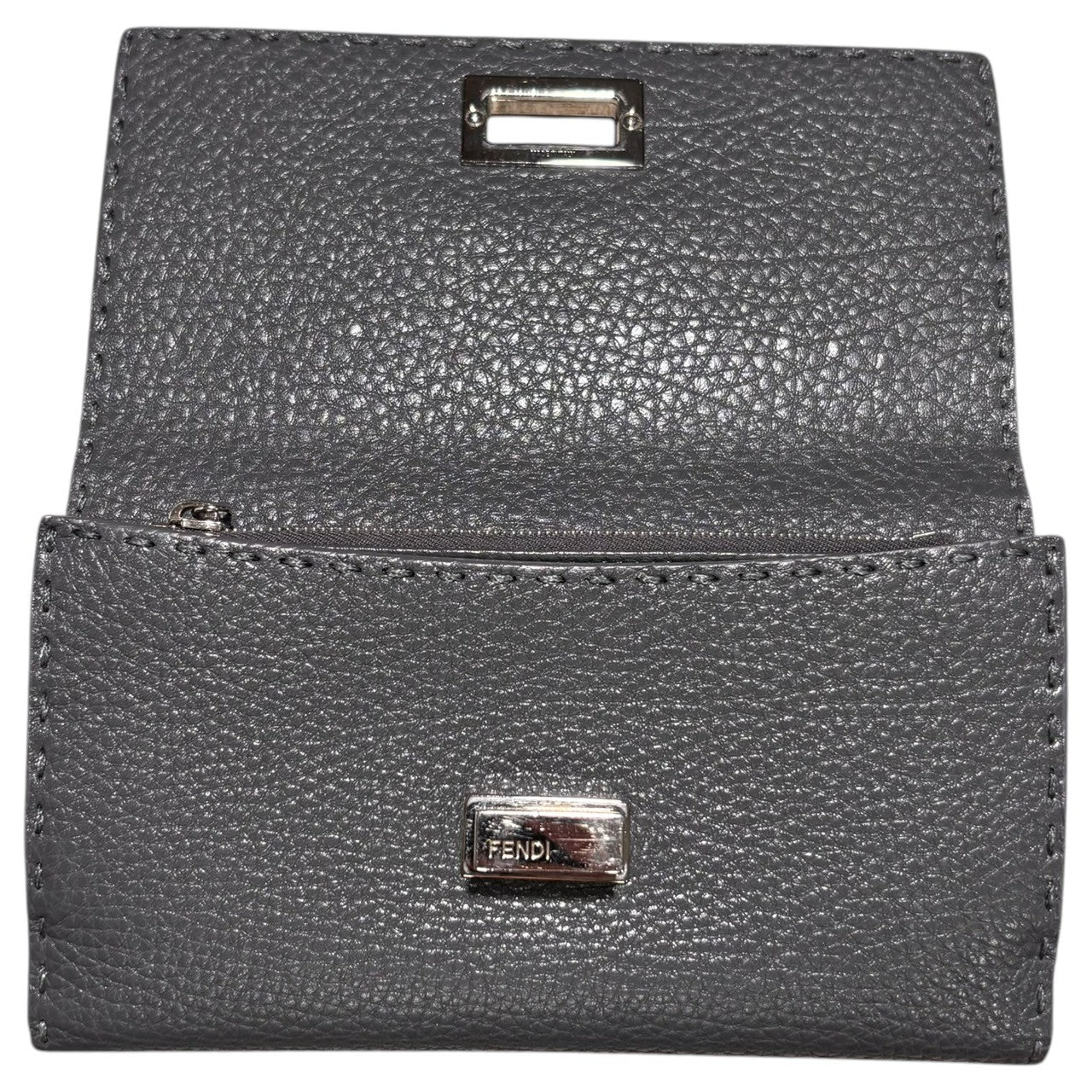 FENDI(フェンディ) PEEKABOO trifold long wallet ピーカブー 3つ折り 長財布 8M0308 グレー 箱付