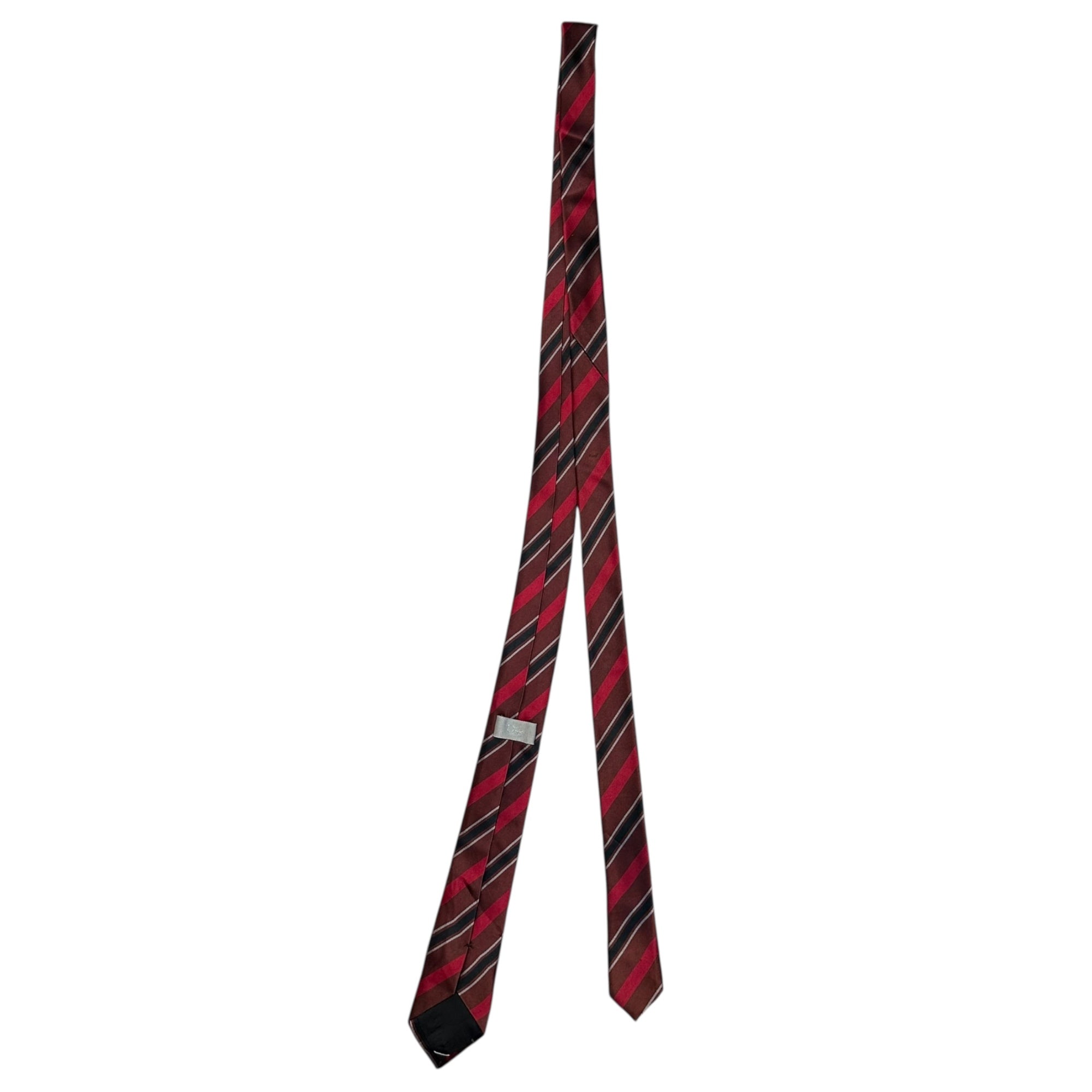 Dior HOMME(ディオールオム) 04AW by Hedi Slimane Narrow Regimental Tie エディ スリマン ナロー レジメンタル タイ レッド×ブラウン エディ期 アーカイブ ネクタイ