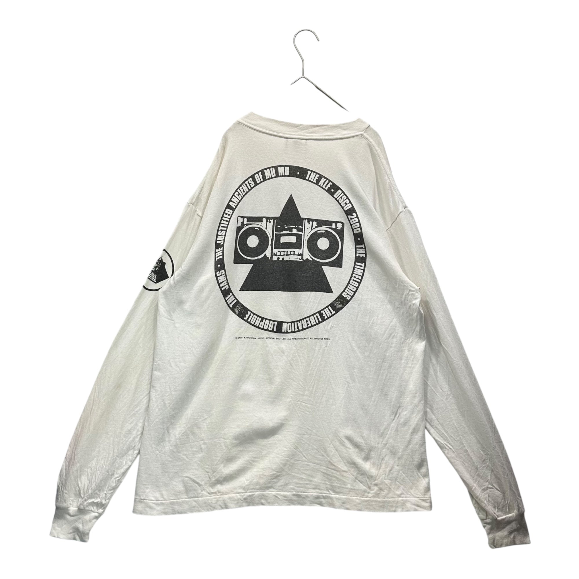 SAINT MICHAEL(セントマイケル) 25AW KLF LS TEE ヴィンテージ 汚れ 加工 長袖 Tシャツ SM-HR1-0000-C05 S ホワイト