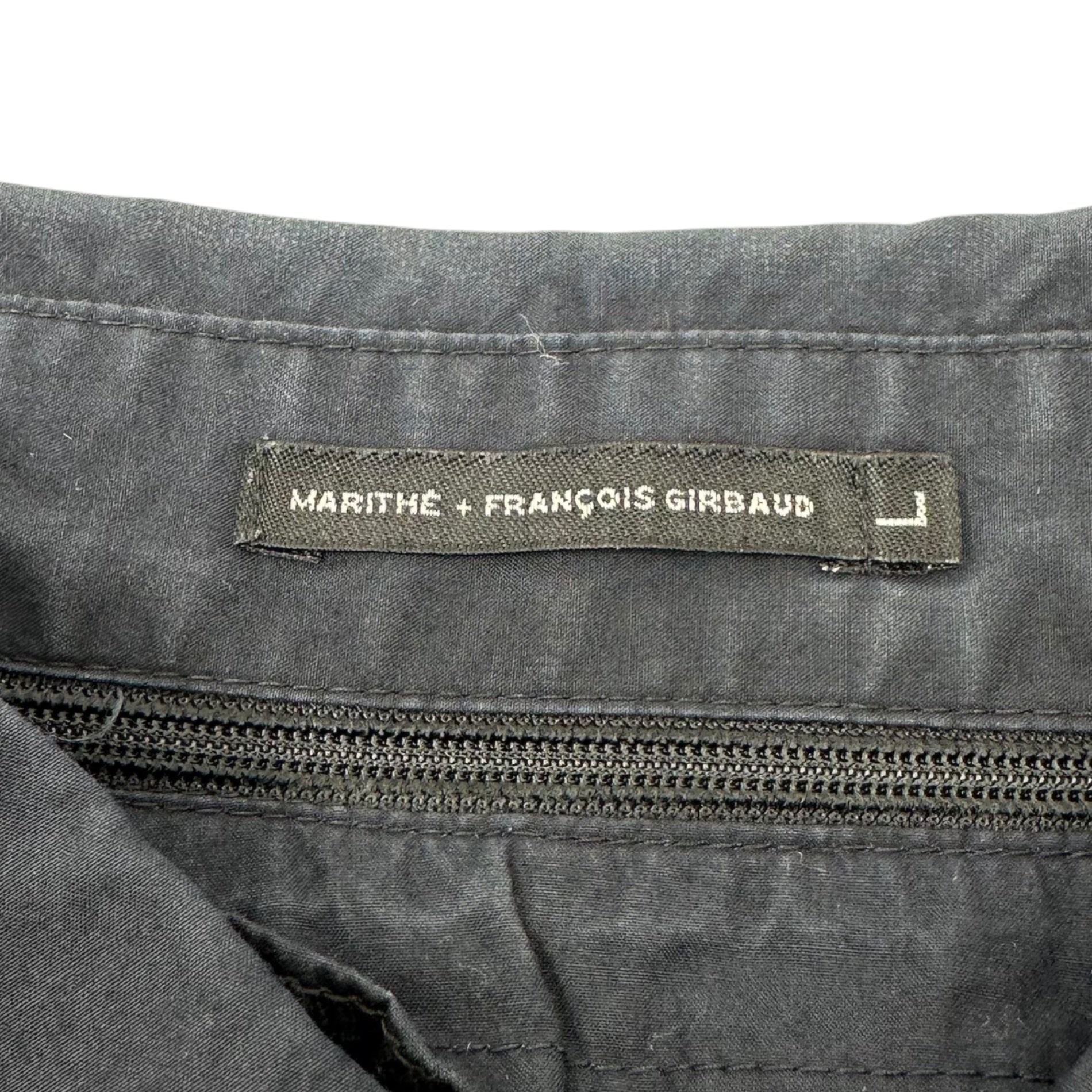 MARITHE FRANCOIS GIRBAUD(マリテフランソワジルボー) 00's collar zip star design hem drawcord 00年代 襟 ジップ スター デザイン 裾 ドローコード ブラック×レッド 品質表示タグ切取