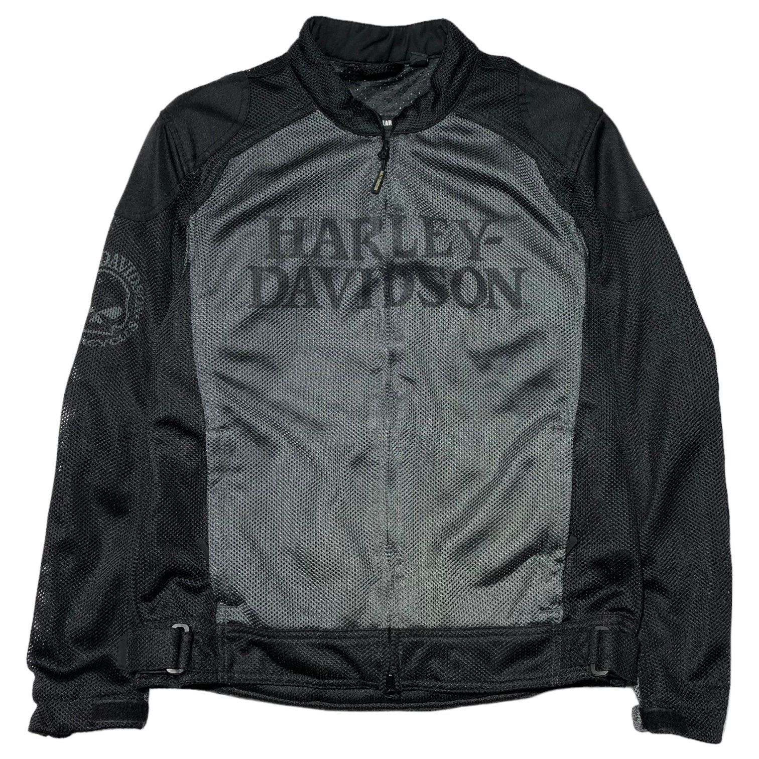 HARLEY DAVIDSON(ハーレーダヴィッドソン) Skull Mesh Riding Jacket スカル メッシュ ライディング ジャケット モーターサイクル 2輪 98092-15VM L グレー×ブラック レーシング バイカー ライダース