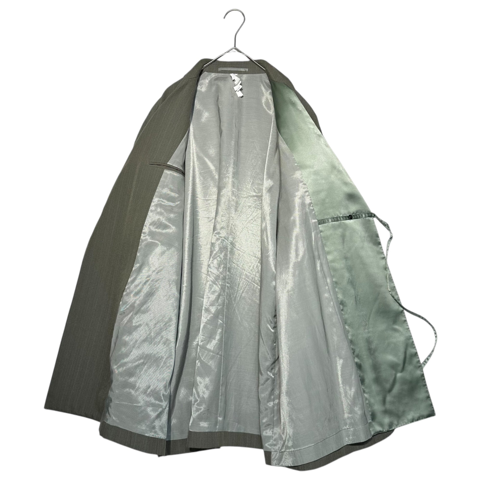 SOSHIOTSUKI(ソウシオオツキ) 22AW OVERSIZED DOUBLE SMOKING JACKET SET UP オーバーサイズ ダブル スモーキング ジャケット セットアップ S22AW05JKT / S22AW09PT JKT:44/PTS:46 グレー×グリーン スラックス 上下