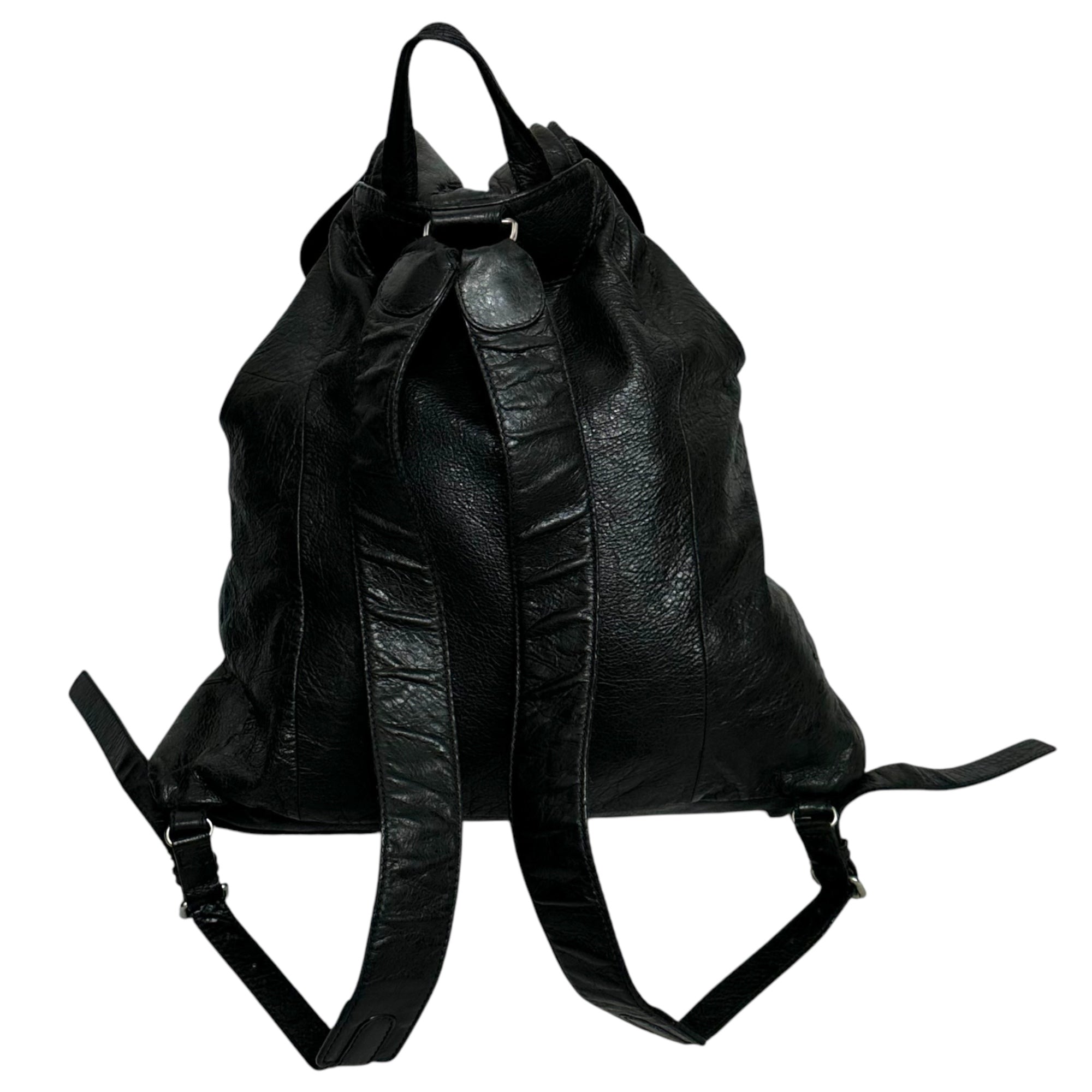 BALENCIAGA(バレンシアガ) W pocket lamb leather backpack Wポケット ラム レザー バックパック 326404・1000 1・002123 ブラック クラシック デイパック