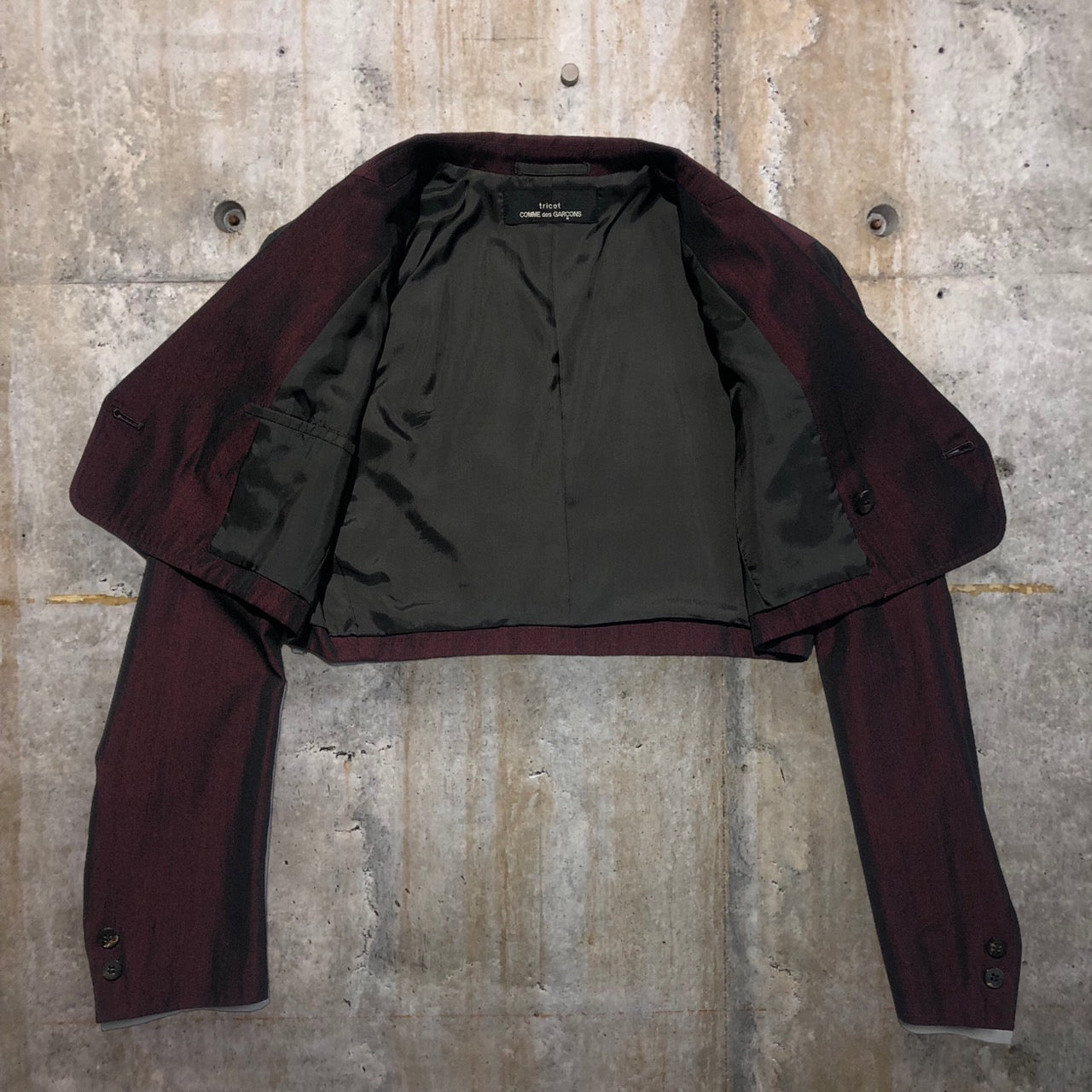 tricot COMME des GARCONS(トリココムデギャルソン) ショートダブルジャケット 表記無し(メンズM程度) レッド