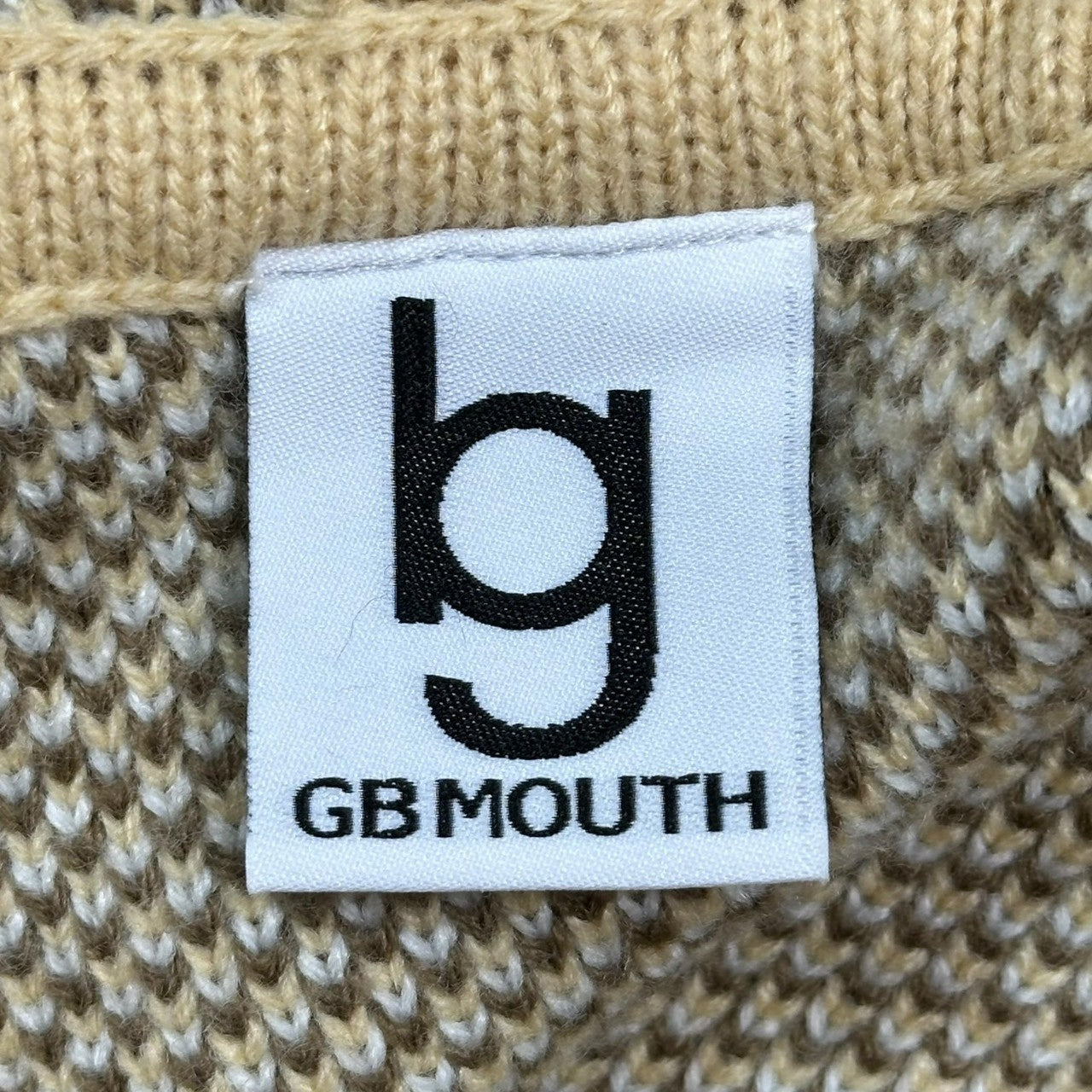 GB MOUTH(ジービーマウス) Algae "藻" Knit Hoodie ダメージ加工 ニット フーディー FREE ベージュ パーカー