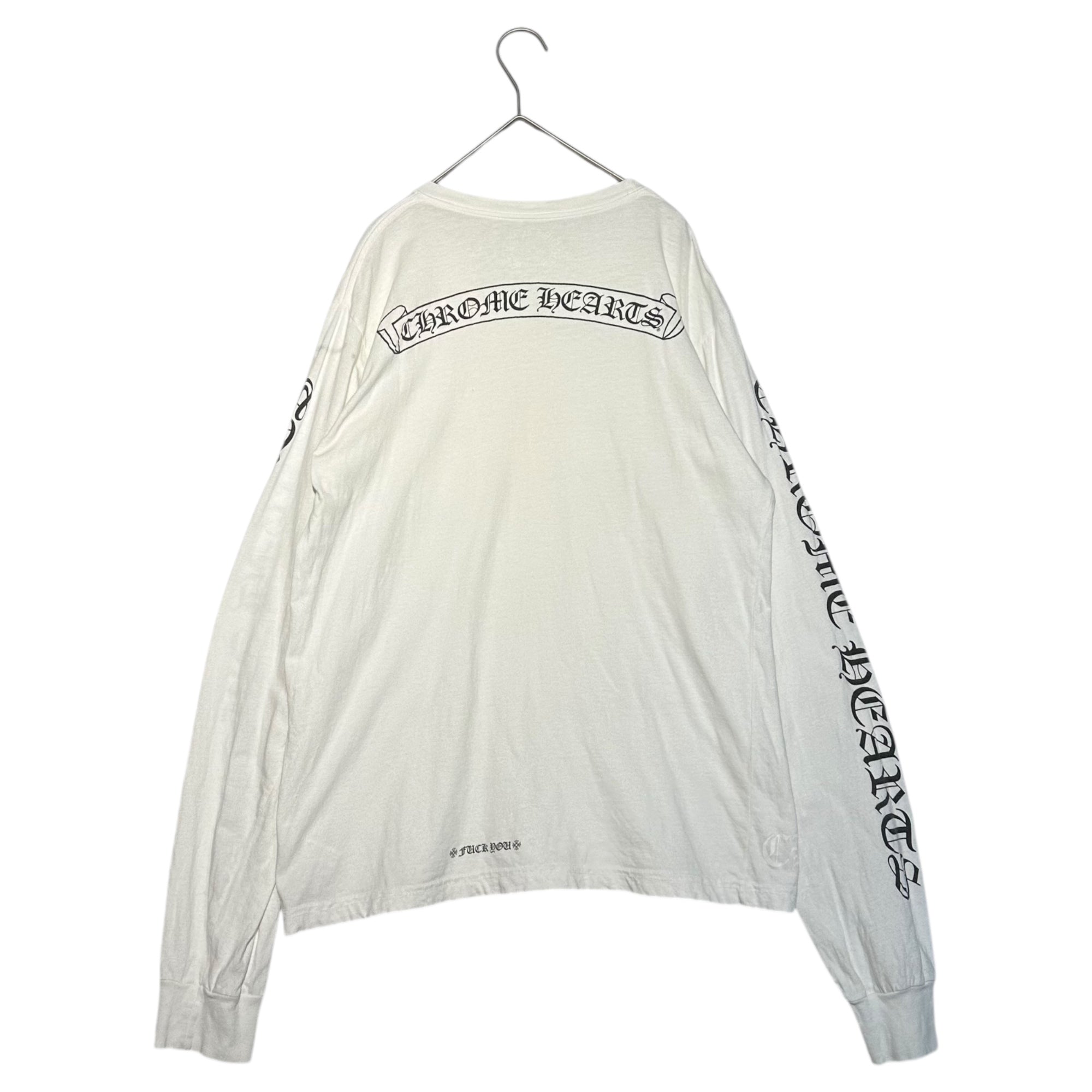 CHROME HEARTS(クロムハーツ) Scroll Label L/S T-Shirt スクロール ラベル 長袖 Tシャツ M ホワイト クロムハーツジャパンタグ