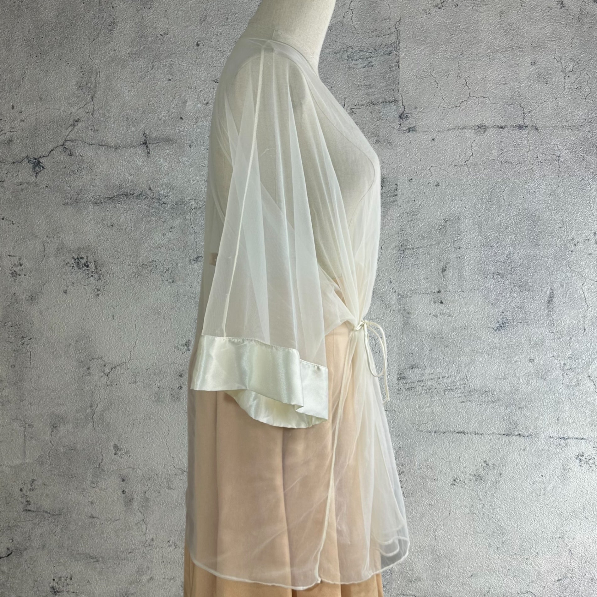 VINTAGE(ヴィンテージ) 80~90's see-through short gown シースルー ショート ガウン SIZE FREE ホワイト