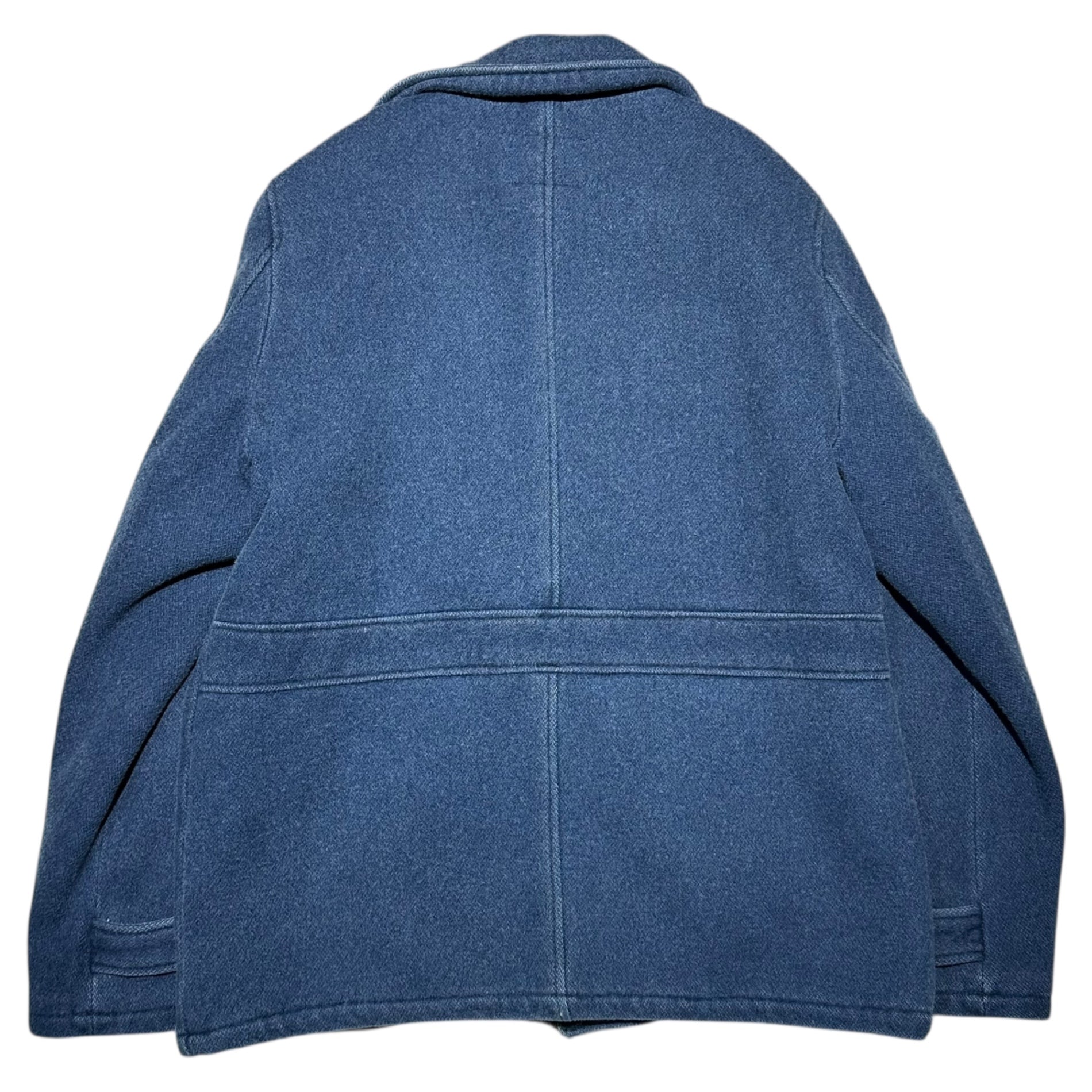 Ron Herman DENIM(ロンハーマンデニム) Indigo-dyed Melton Rider Jacket インディゴ染め メルトン ライダース ジャケット L インディゴ ヴィンテージ加工