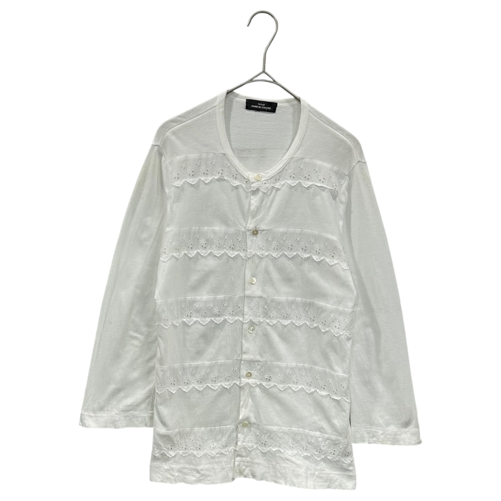 tricot COMME des GARCONS(トリココムデギャルソン) 07SS Cotton Lace Cardigan コットン レース カットソー カーディガン TS-T085 表記無(M程度) ホワイト