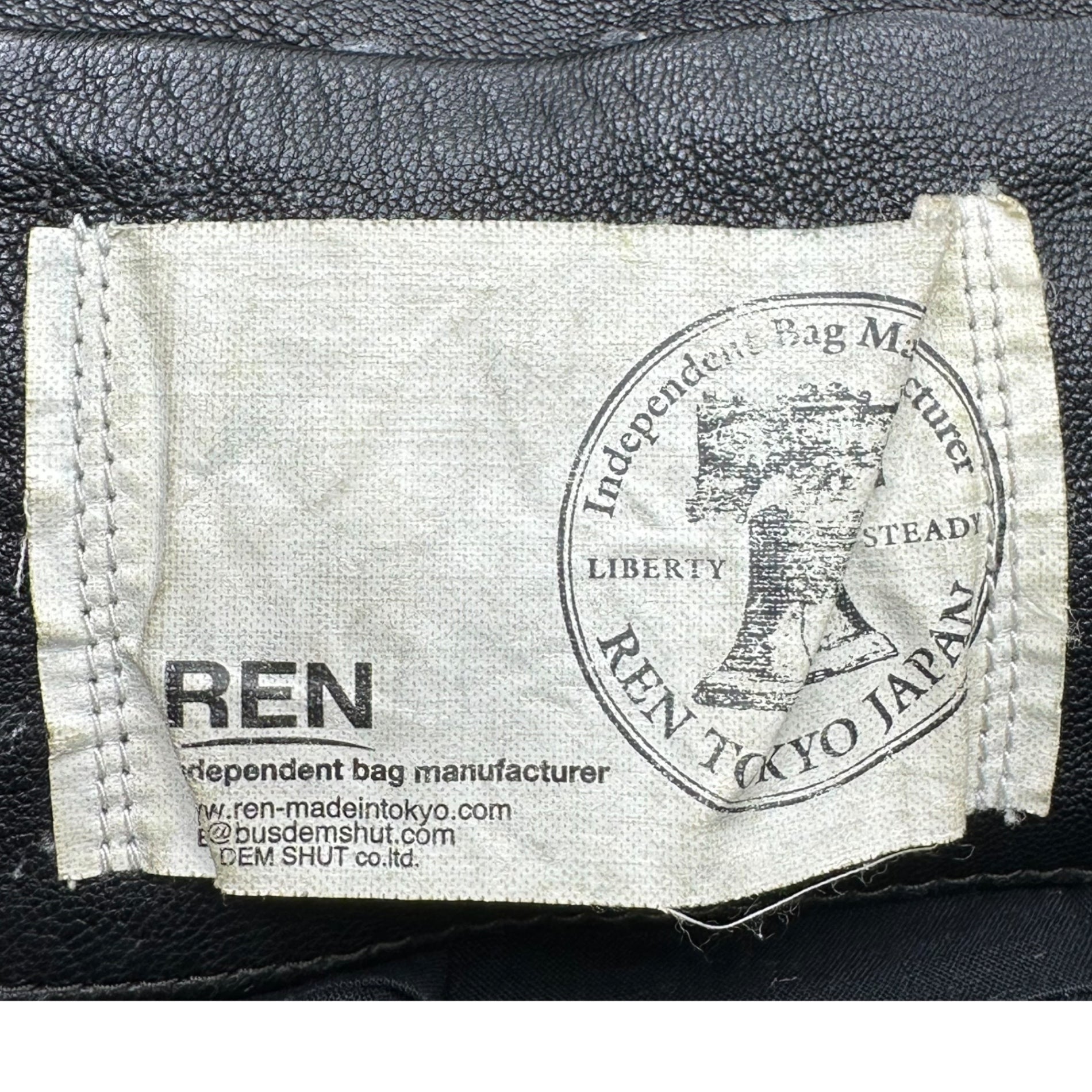 REN(レン) 2WAY LEATHER BAG 2ウェイ レザー バッグ ブラック