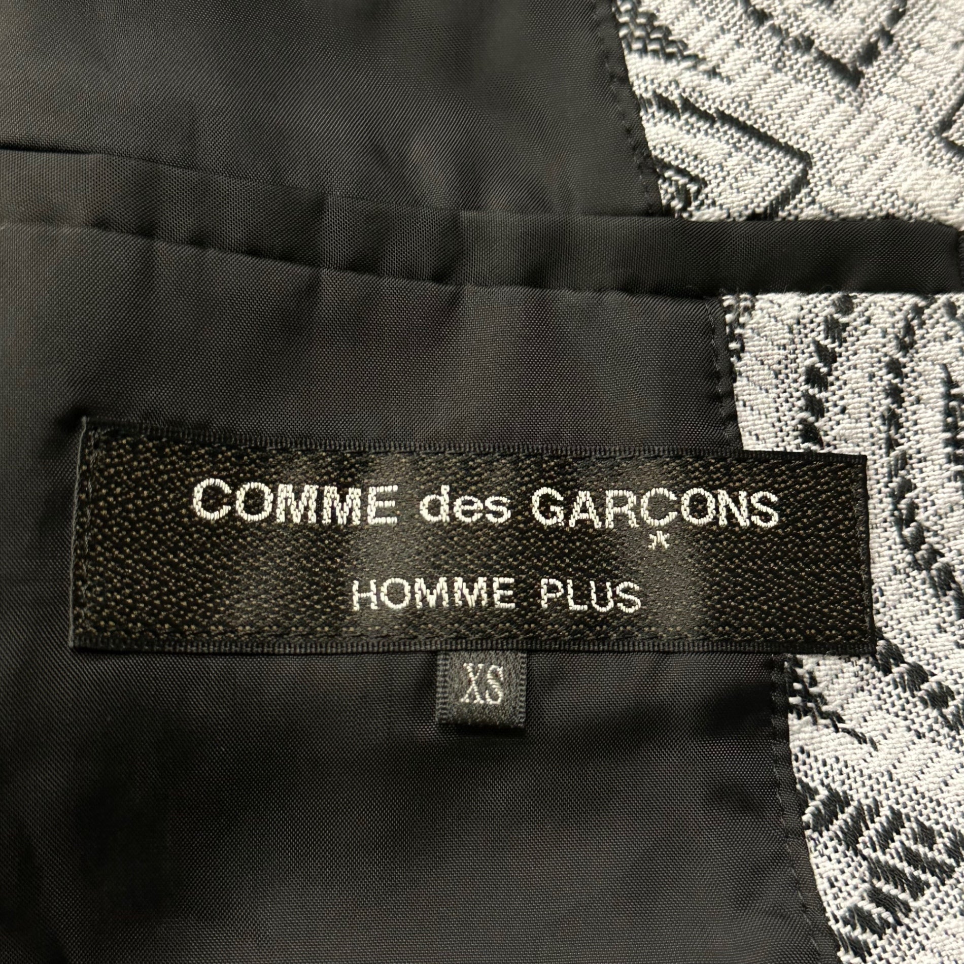 COMME des GARCONS HOMME PLUS(コムデギャルソンオムプリュス) 13AW Tree of Youth Jacquard 3B Tailored Jacket ジャガード ショート丈 3B テーラード ジャケット PL-J106 XS ホワイト×ブラック AD2013