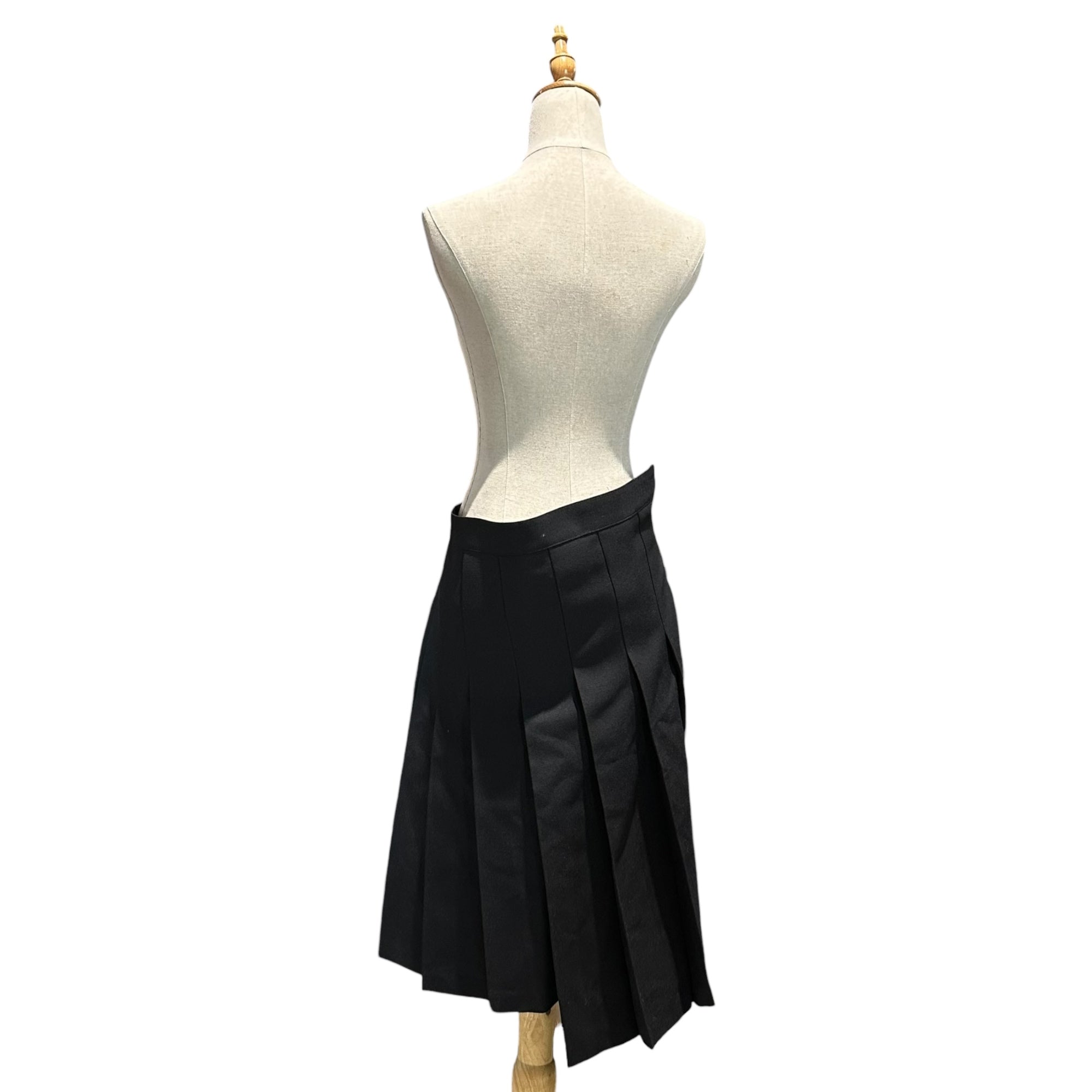 COMME des GARCONS JUNYA WATANABE(コムデギャルソンジュンヤワタナベ) 17AW Wrap-around Design Pleated Wool Skirt 折り返し デザイン プリーツ ウール スカート JT-P009 M ブラック AD2017