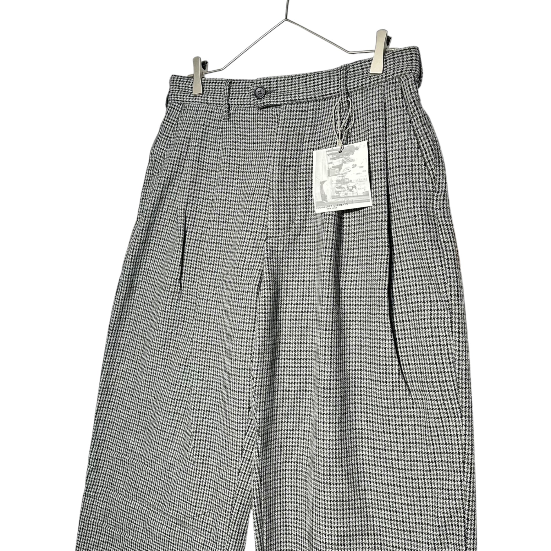 Engineered Garments(エンジニアードガーメンツ) 20AW Emarson Pant Wool hound's-tooth pattern エマーソン パンツ ウール 千鳥柄 M グレー 2タック スラックス