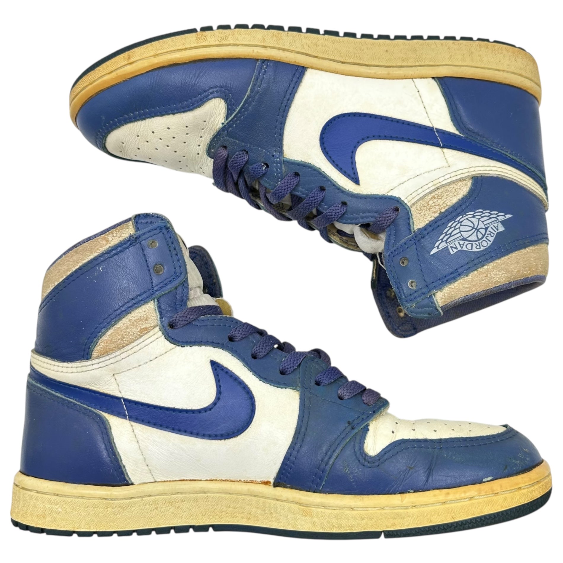 NIKE(ナイキ) 1985 AIR JORDAN 1 ”KENTUCKY” WHITE ROYAL エアジョーダン 1 ケンタッキー ホワイト ロイヤル US 9程度(27cm程度) ブルー×ホワイト 80’s 80年代 1985年製 ヴィンテージ AJ1 ハイカット スニーカー