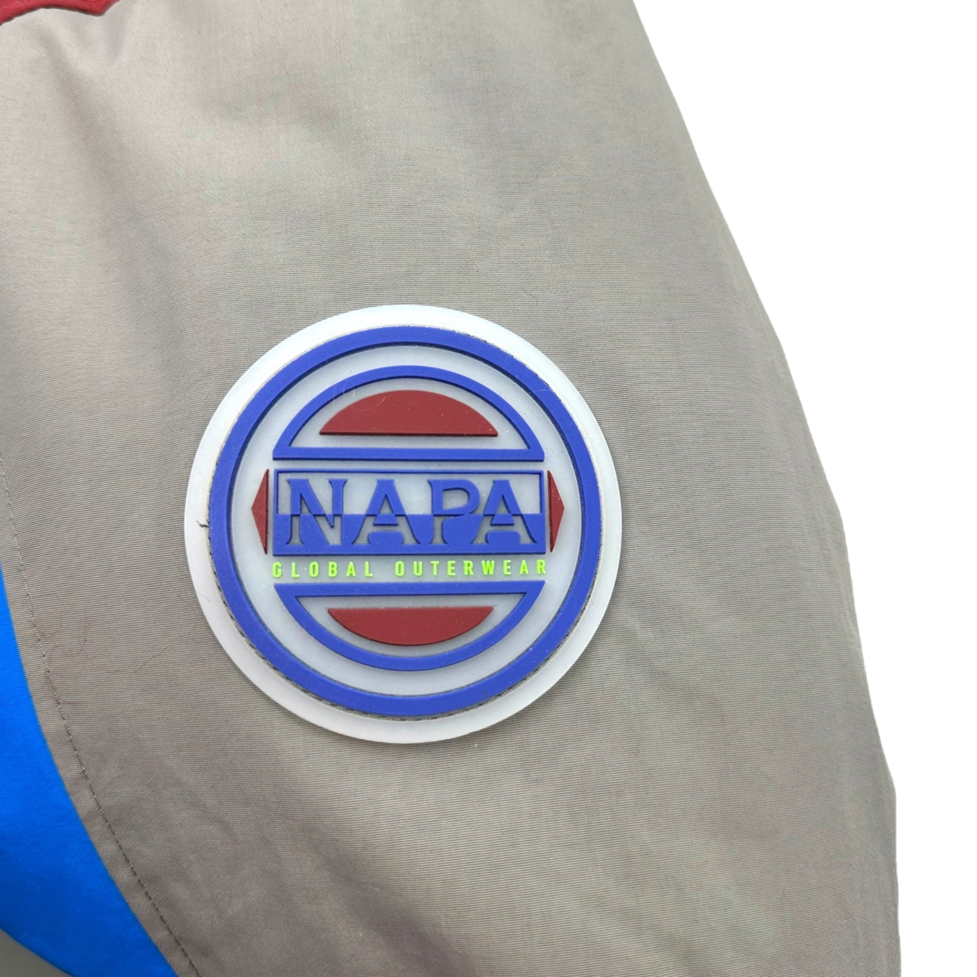 MARTINE ROSE×NAPAPIJRI(マーティン・ローズ×ナパピリ) 20AW double name hooded down jacket/フーデットダウンジャケット NP0A4EVO S ブルー