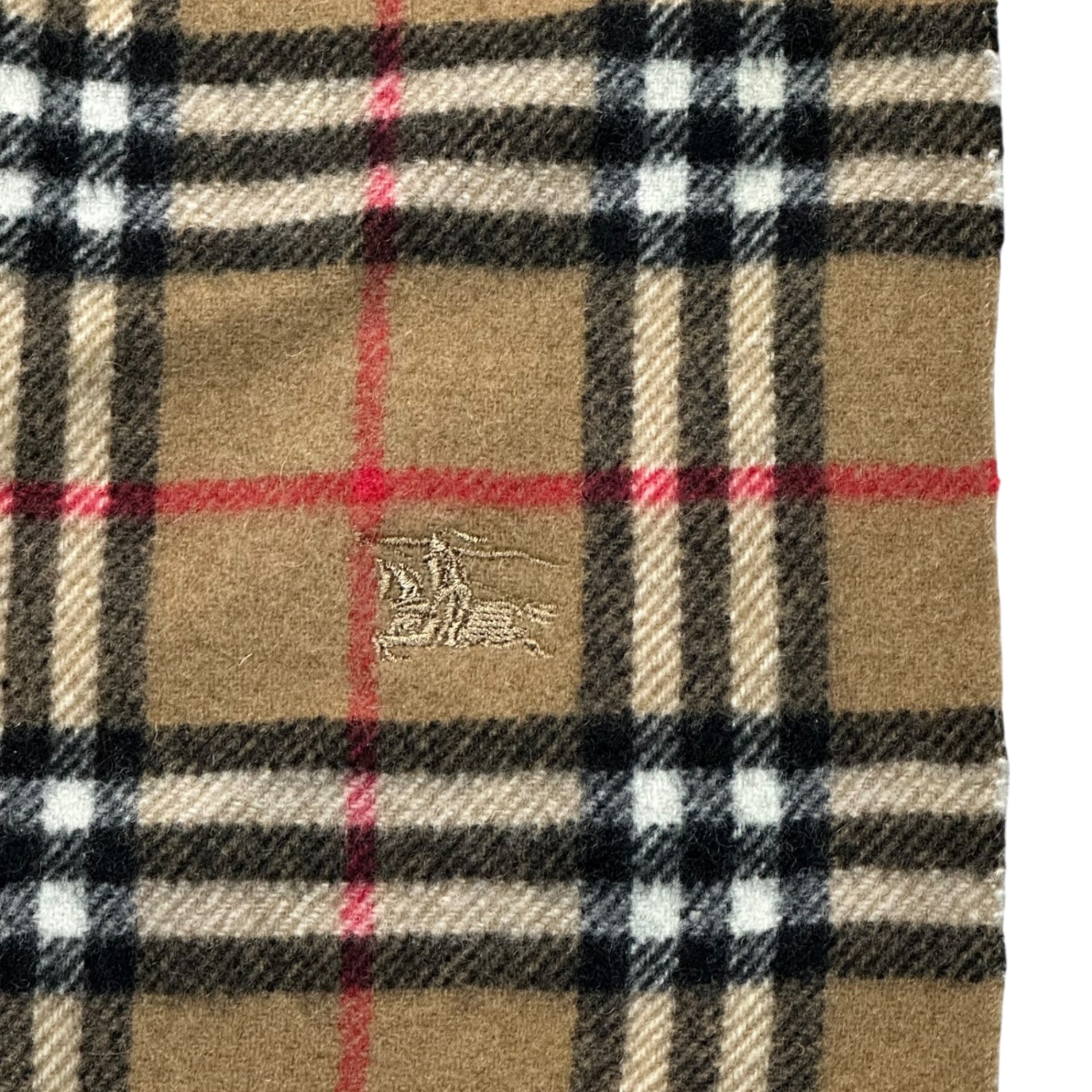 Burberry’s(バーバリーズ) Nova Check Wool Scarf ノヴァチェック ウール マフラー ロゴ刺繍