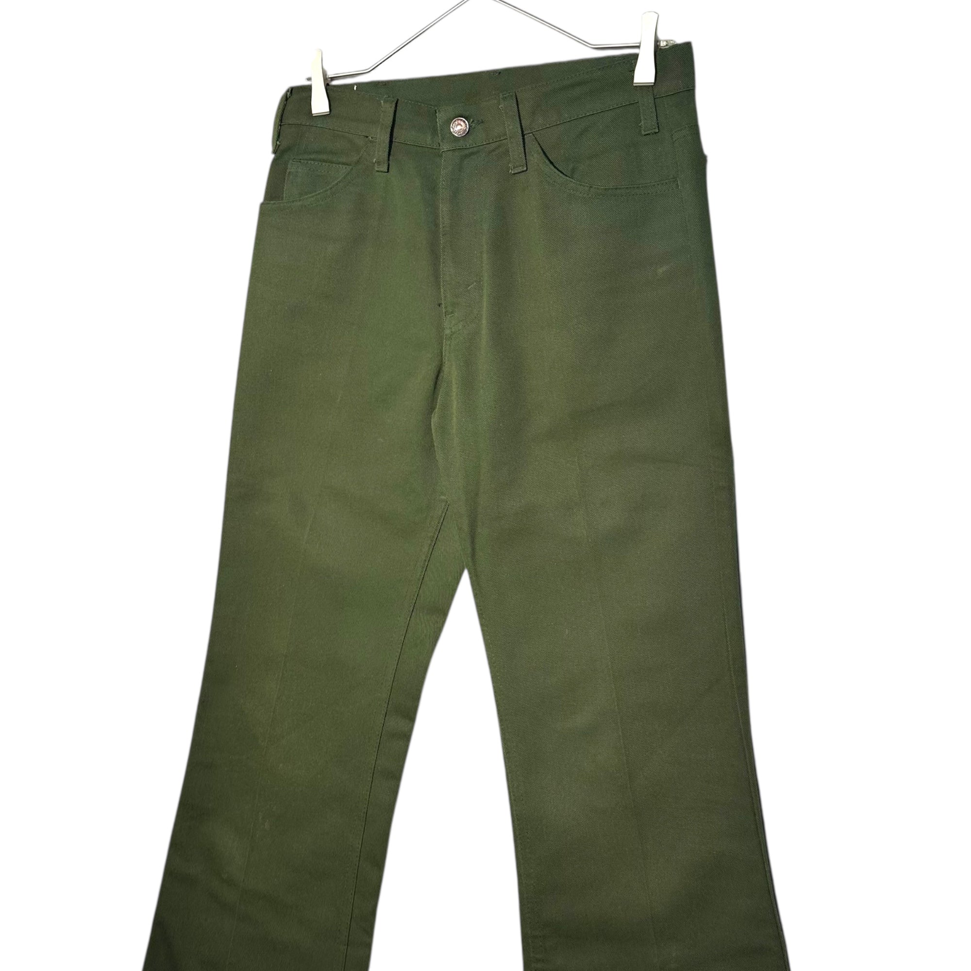 Levi's(リーバイス) 70's 517 STA-PREST スター プレスト ツイル ブーツカット パンツ 517-1838 W31 L33 オリーブ フレア スタプレ 70年代 ヴィンテージ