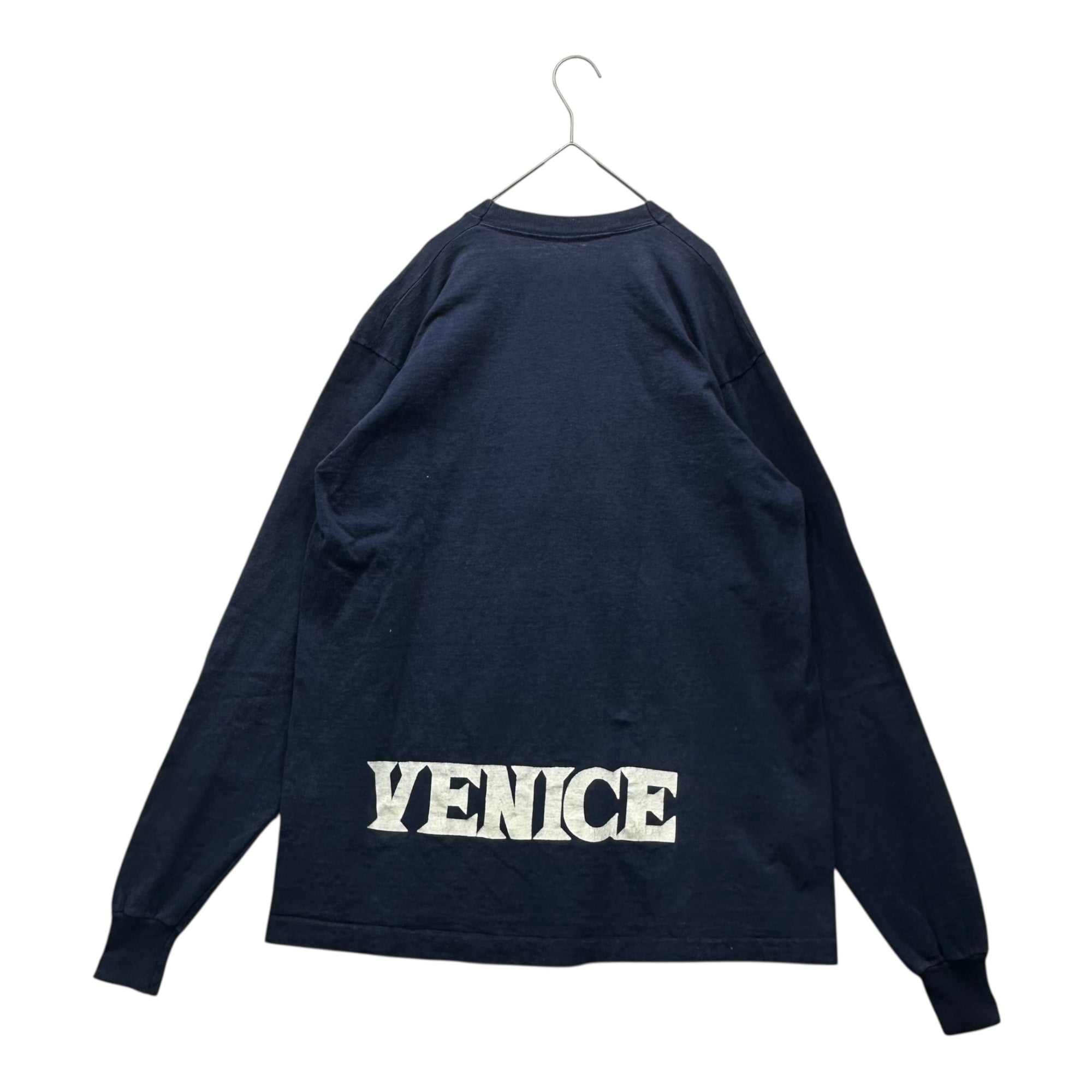 VINTAGE(ヴィンテージ) 90's VENICE Print L/S T-SHIRT 90年代 プリント 長袖 Tシャツ ロンT ネイビー