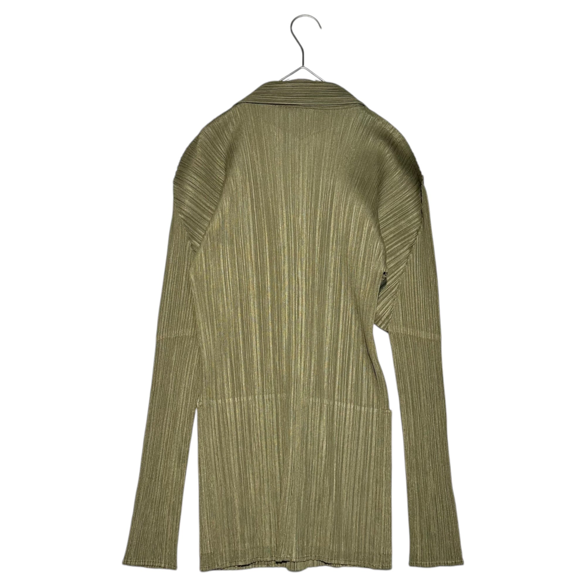 PLEATS PLEASE(プリーツプリーズ) Pleated shirt jacket skirt setup プリーツ シャツ ジャケット スカート セットアップ PP83-JO120 JK:3 PT:1 カーキ 上下