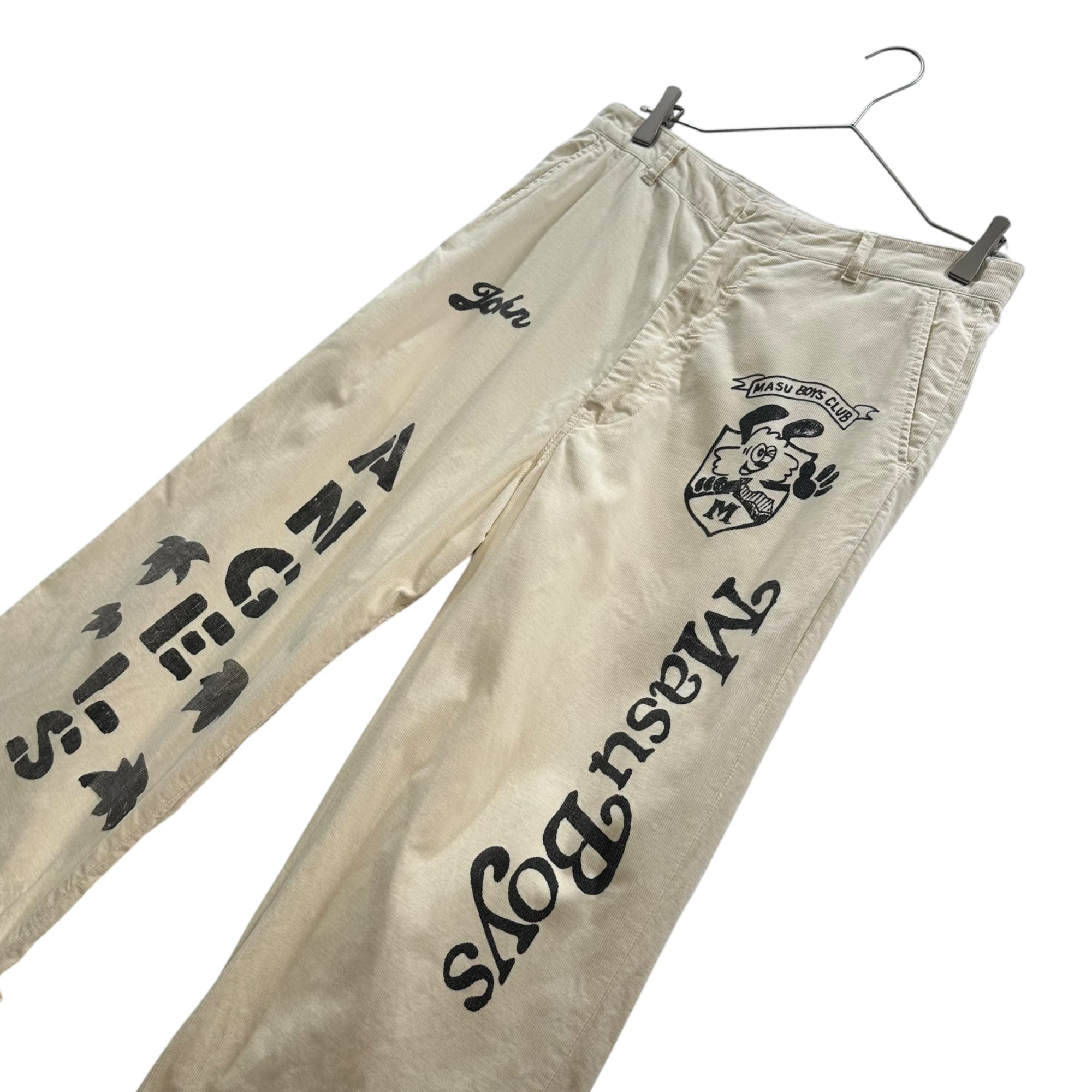 MASU(エムエーエスユー) 25SS "MASU X VERDY" M.B.C. MEMORIAL PANTS メモリアル パンツ M25K6PT009 46 ホワイト