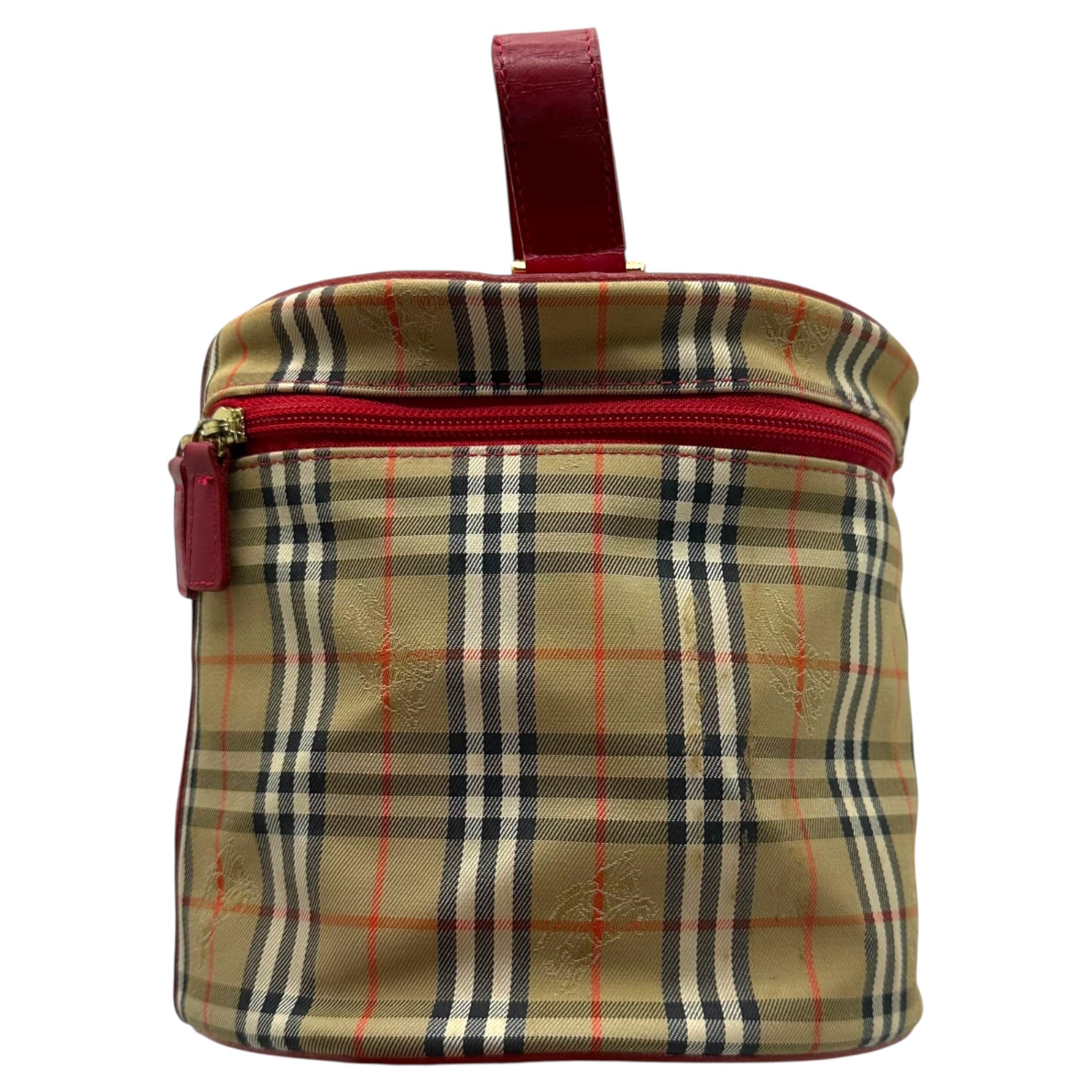 Burberry’s(バーバリーズ) Nova Check Vanity Bag Pouch ノバチェック バニティ バッグ ポーチ ベージュ×レッド