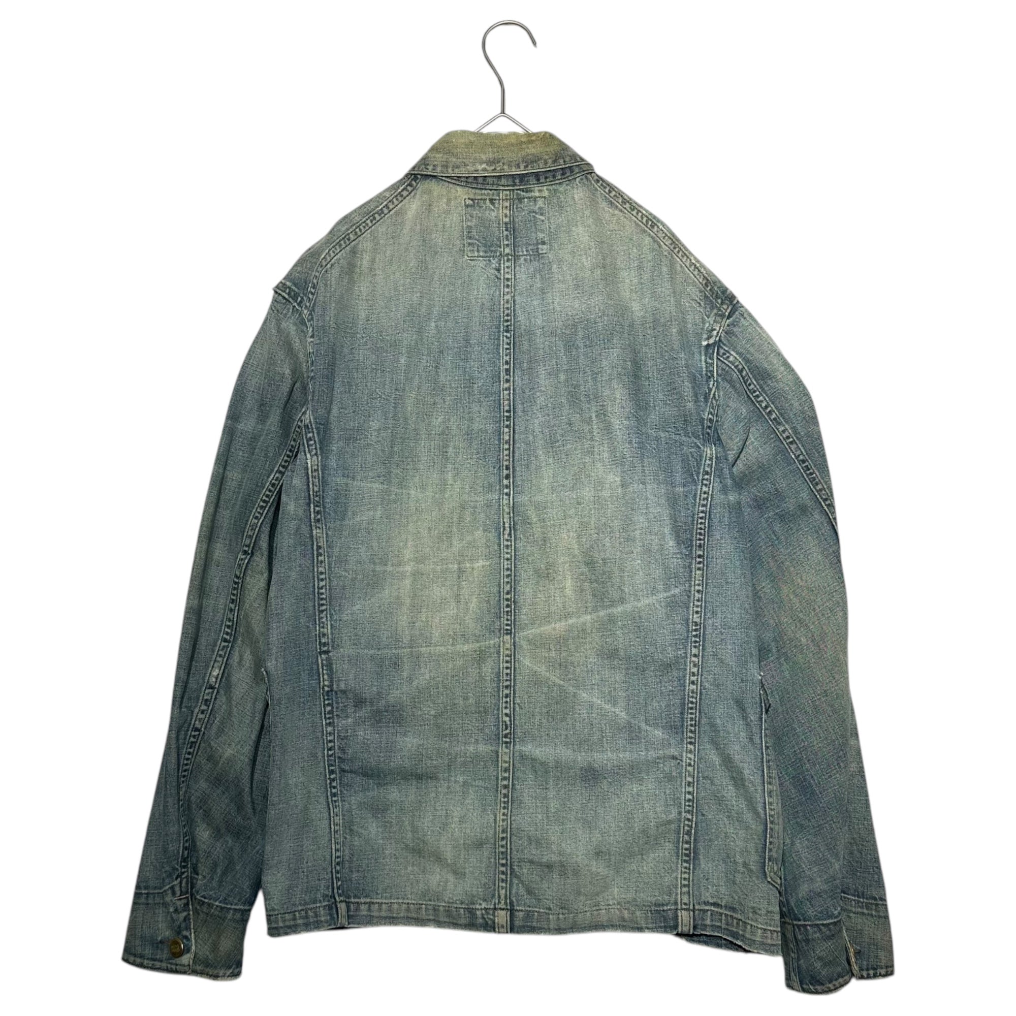 RRL(ダブルアールエル) Railman Jacket ヴィンテージ加工 レイルマン ジャケット S インディゴ デニム カバーオール 機関車 チェンジボタン