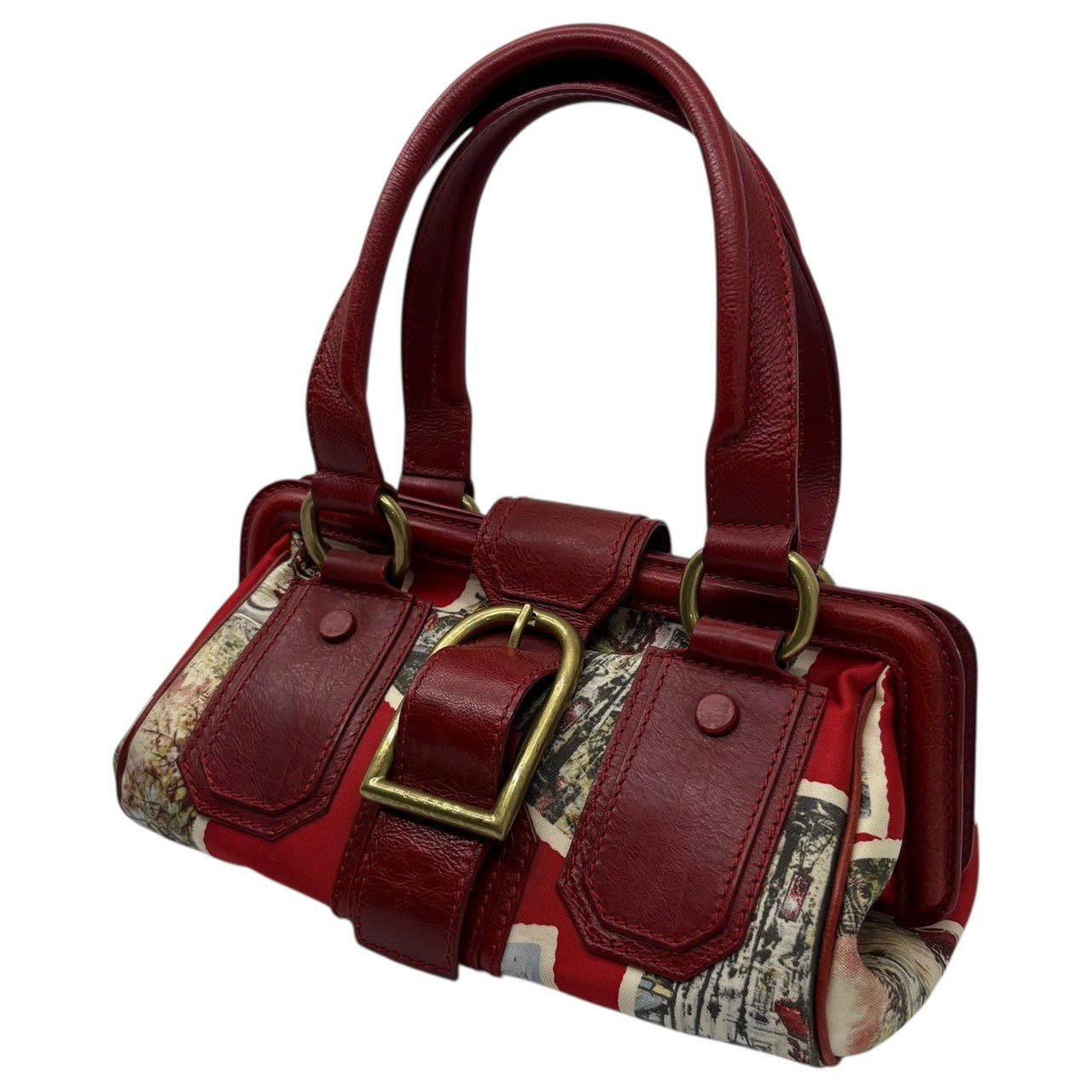 CELINE(セリーヌ) Vintage PARIS Limited Edition Ella Frame Hand Bag ヴィンテージ パリ 限定 エラ フレーム ハンド バッグ CE00/24 レッド ユニオンジャック