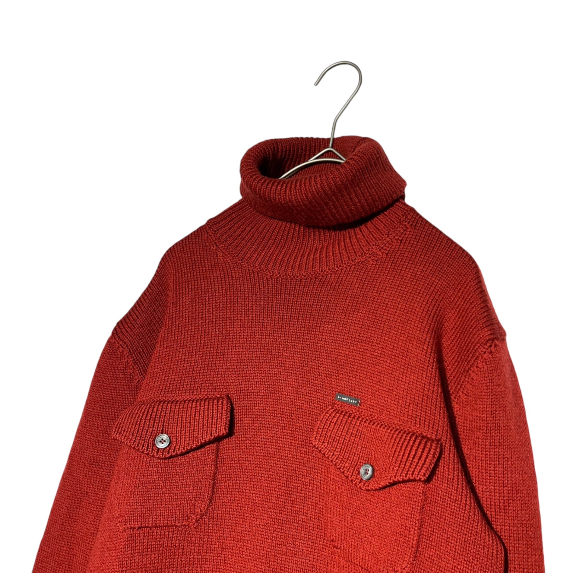 DSQUARED2(ディースクエアード) double pocket turtle neck knit ダブル ポケット タートルネック ニット S74HA0388 M レッド
