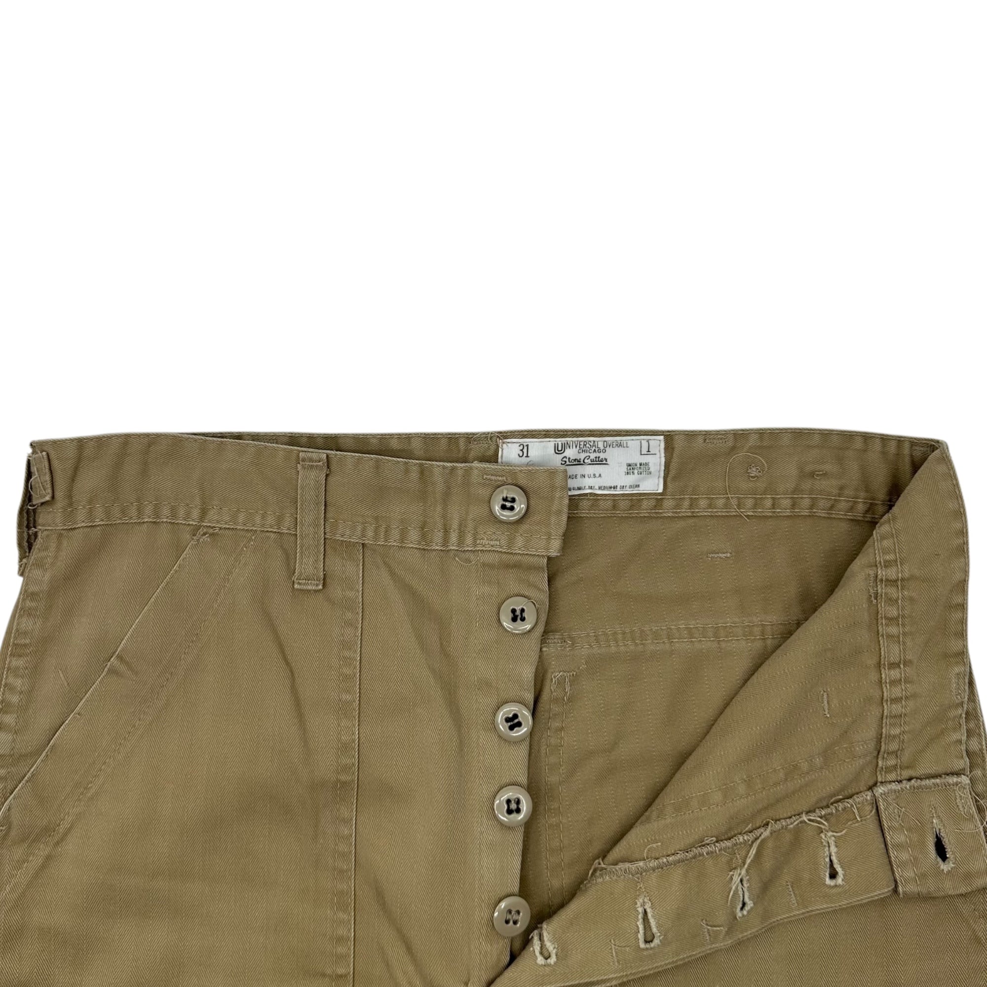 UNIVERSAL OVERALL(ユニバーサルオーバーオール) 70's USA made Herringbone Work Pants ヘリンボーン ベイカー ワーク パンツ 31 ベージュ 推定70年代 ヴィンテージ