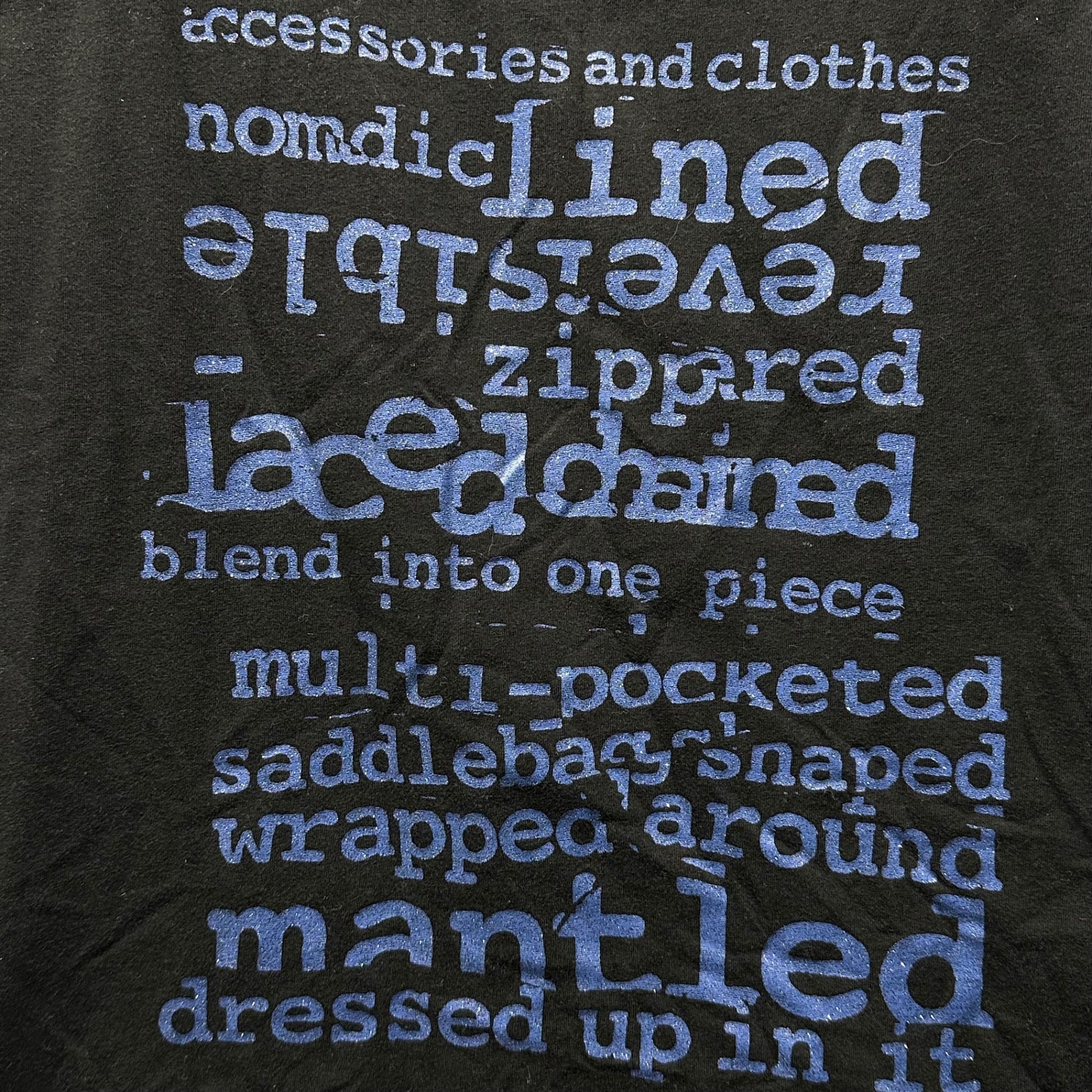 MARITHE FRANCOIS GIRBAUD(マリテフランソワジルボー) 00's Text Glitter Print T-Shirt テキスト ラメ プリント Tシャツ F5-6954 S ブラック Y2K