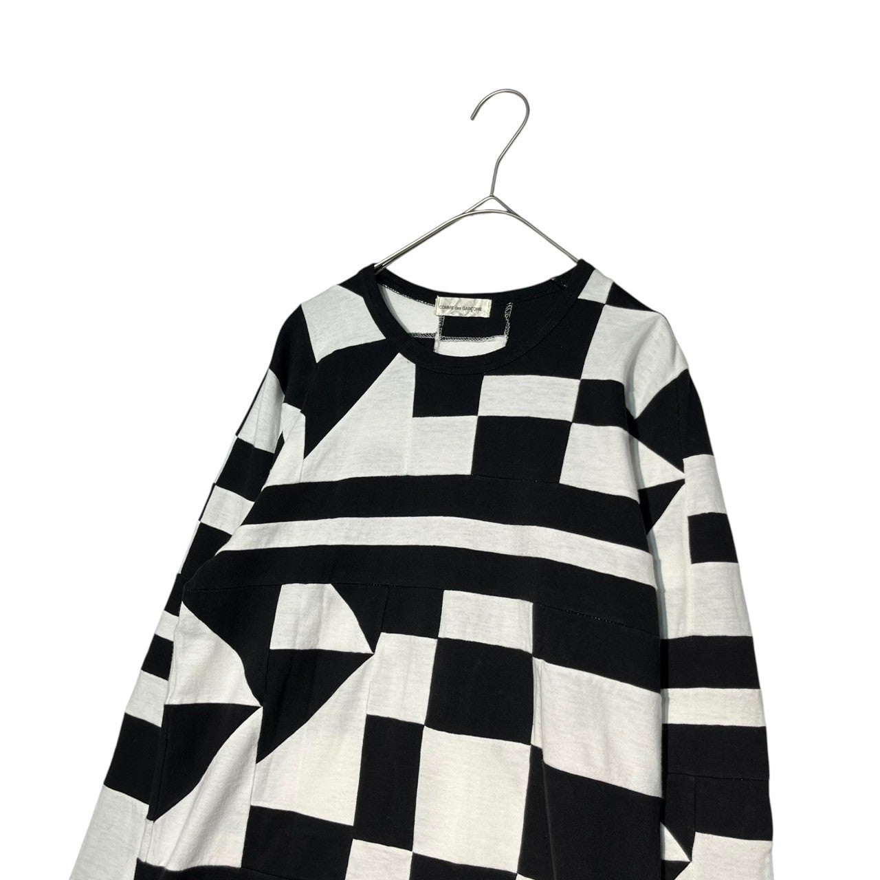COMME des GARCONS(コムデギャルソン) 02SS Multi-pattern patchwork L/S cut and sew マルチ パターン パッチワーク カットソー GE-T070 表記無し(M程度) ブラック×ホワイト AD2001