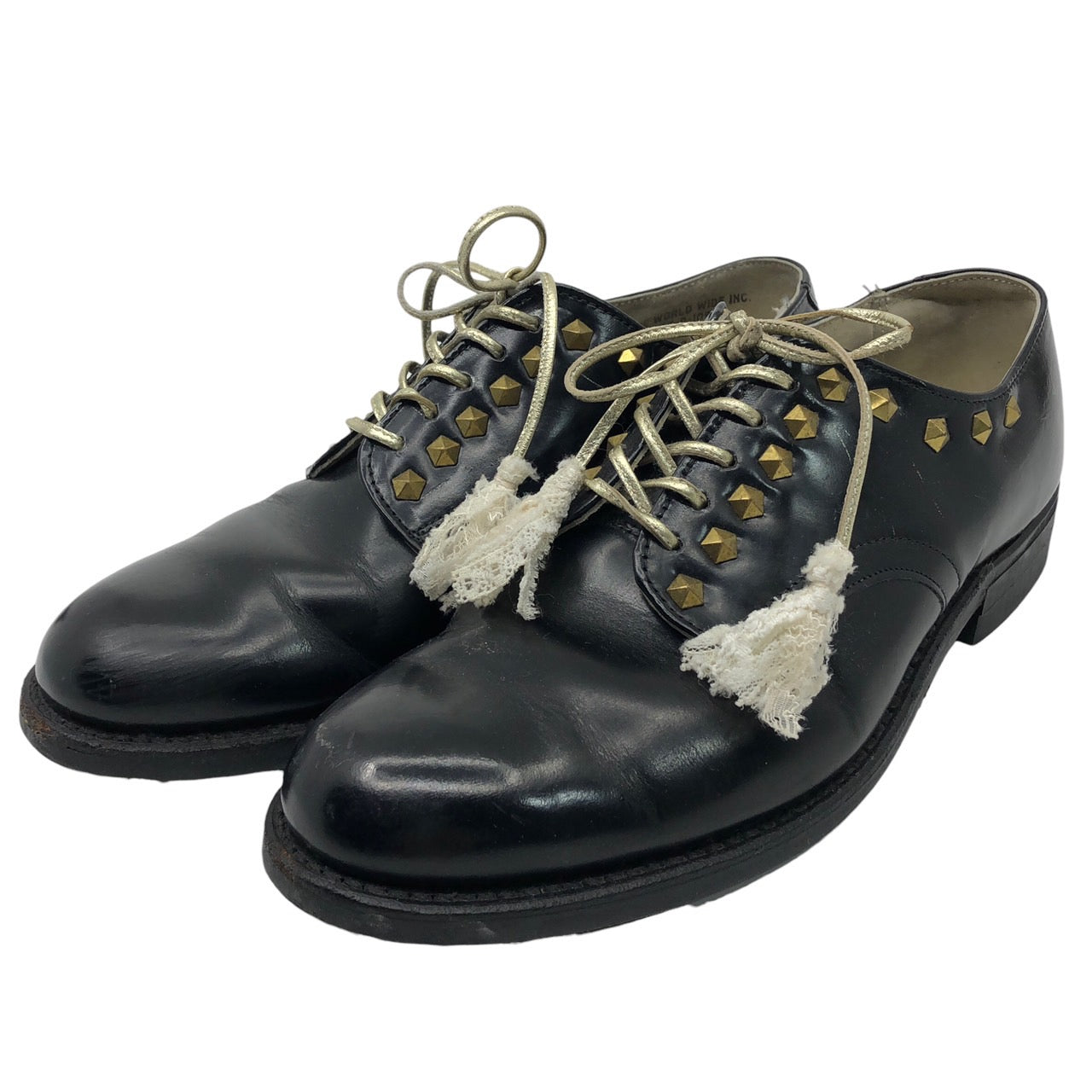VINTAGE REMAKE(ヴィンテージリメイク) 95's WOLVERINE REMAKE SHOES SP0100-95-D-1090 24.5 ブラック スタッズ装飾・レース装飾カスタム