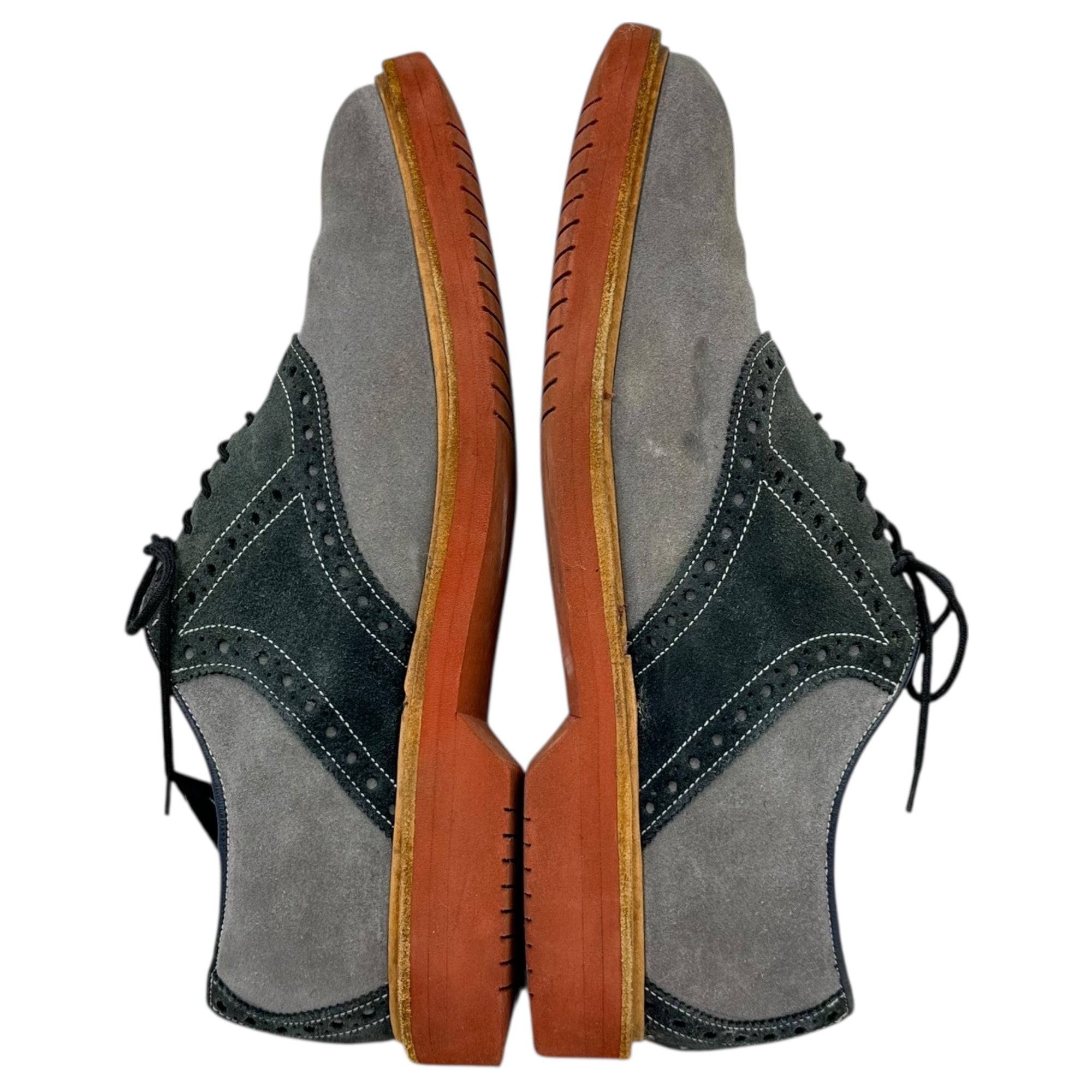 Tricker's(トリッカーズ) Two Tone Saddle Oxford ツートン スウェード メダリオン サドル シューズ 9(27.5cm程度) グレー×ネイビー オックスフォード レザー