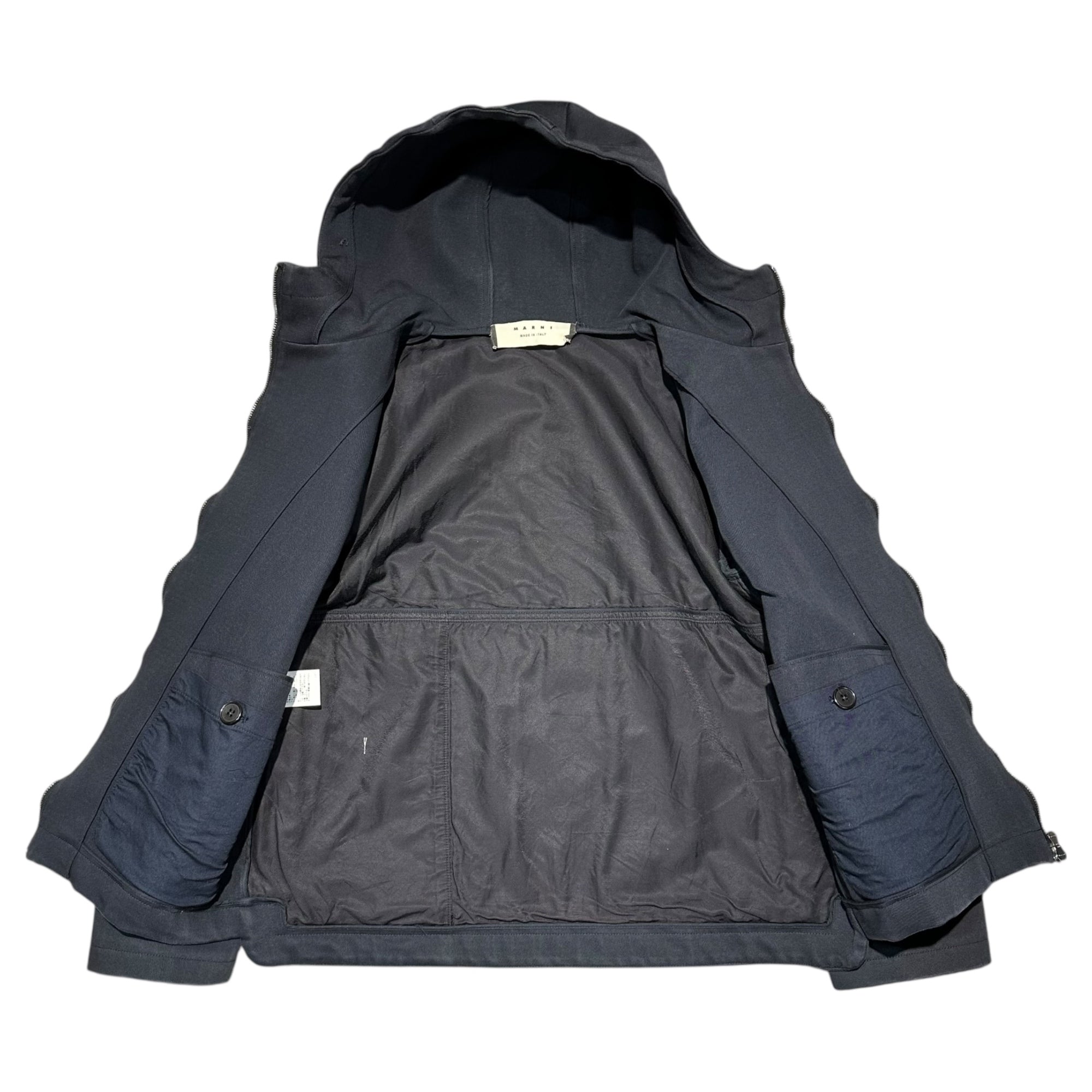 MARNI(マルニ) 15SS Cotton Nylon Blend Double-Zip Hooded Jacket コットン ナイロン クロス ダブルジップ フーデッド ジャケット G15JUMUL09A00TCE50 46(S) ブラック