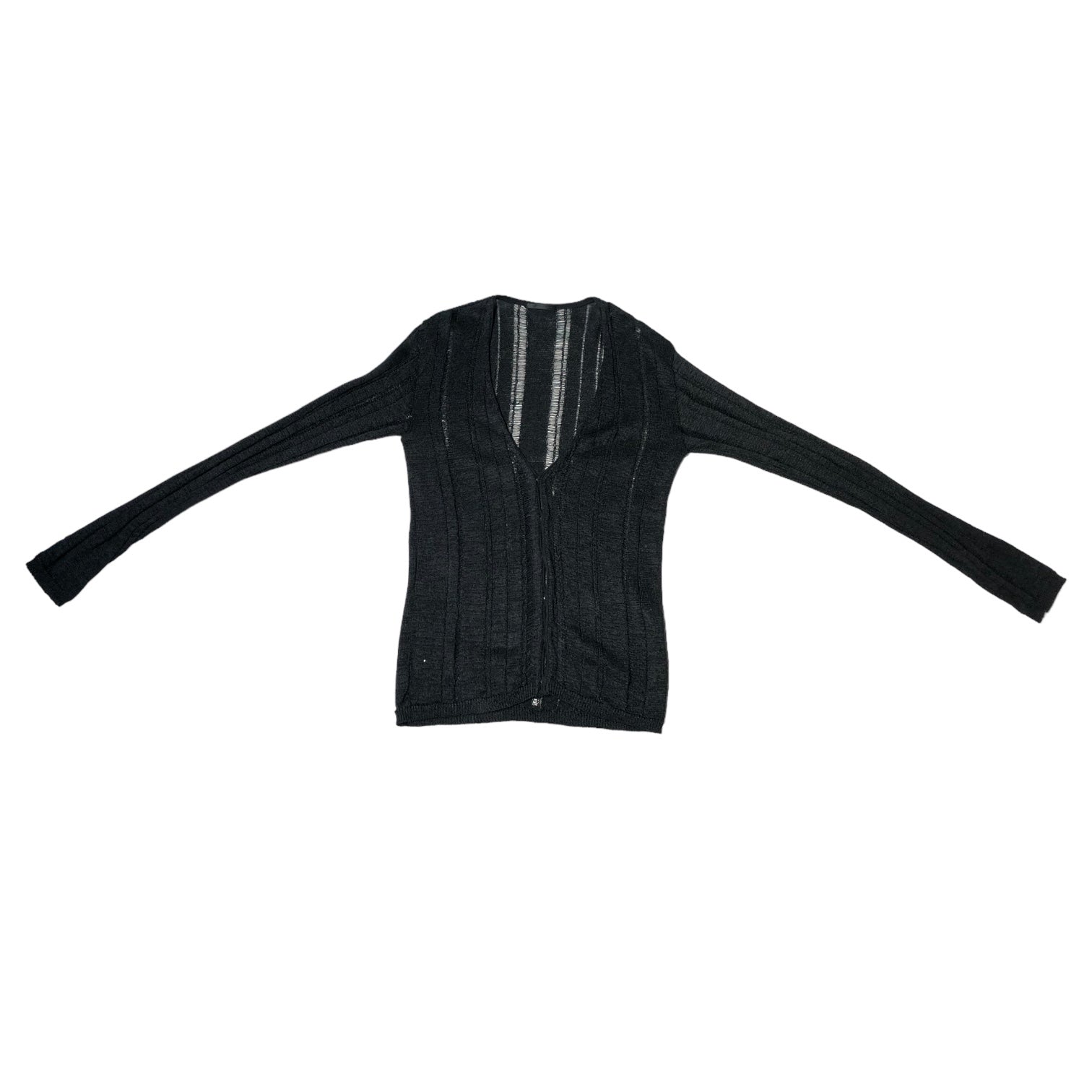 The Viridi-anne(ザヴィリジアン) ペーパーコットンデザインカーディガン 46(M程度) ブラック