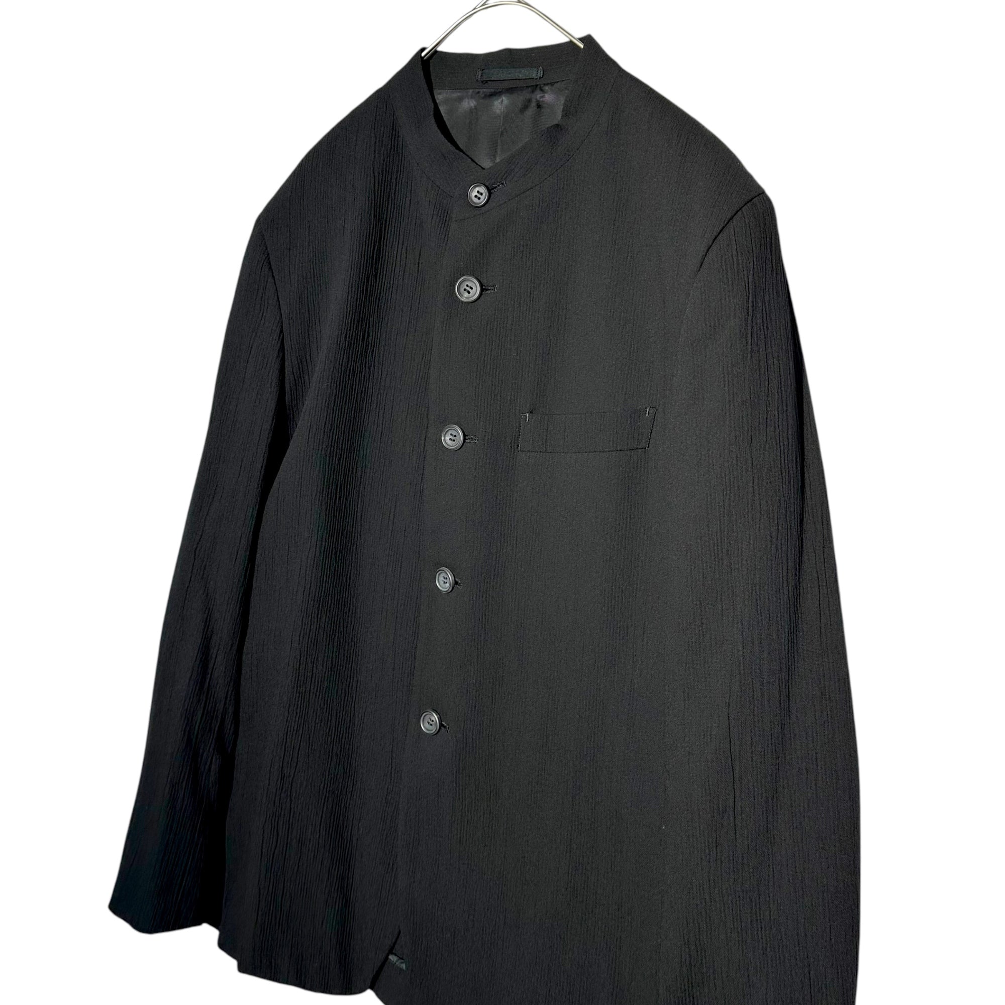 ISSEY MIYAKE MEN(イッセイミヤケメン) Mao collar pleated 5 button jacket マオカラー プリーツ 5ボタン ジャケット ME21FD067 M ブラック