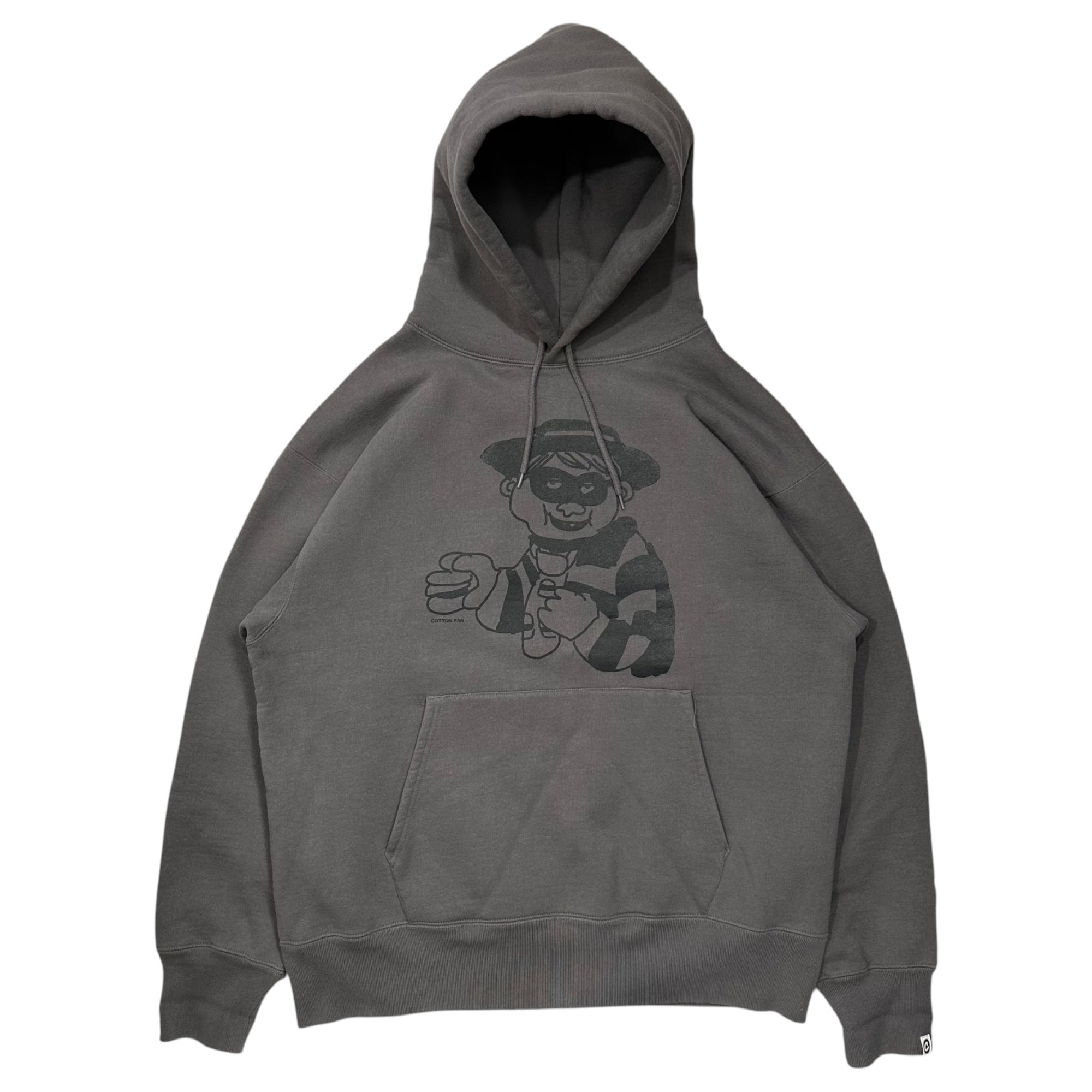 COTTON PAN(コットンパン) Homage Print Pullover Hoodie オマージュ プリント プルオーバー フーディ パーカー L チャコールグレー×ブラック