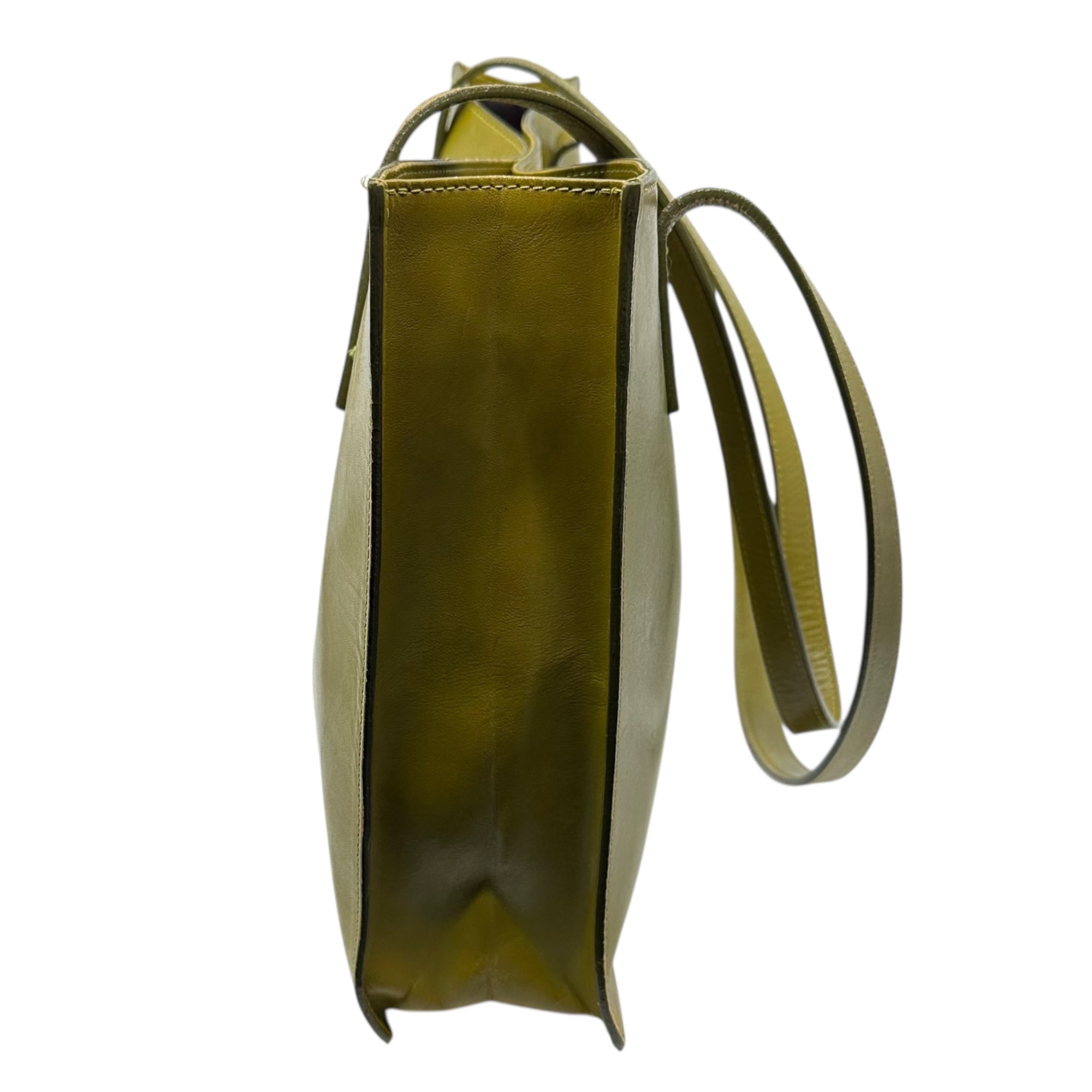 IM ISSEY MIYAKE(アイム イッセイミヤケ) Patent leather tote bag パテント レザー トートバッグ カーキ