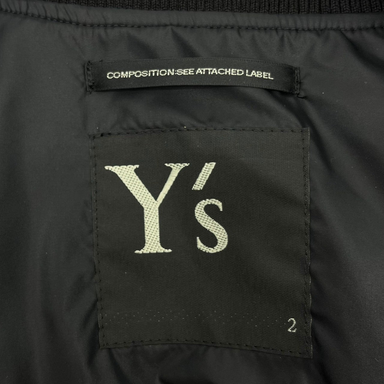 Y's(ワイズ) 22AW Wool nylon different fabric docking bomber jacket ウール ナイロン 異素材 ドッキング ボンバー ジャケット YE-Y11-809 2(M程度) ブラック ブルゾン MA-1