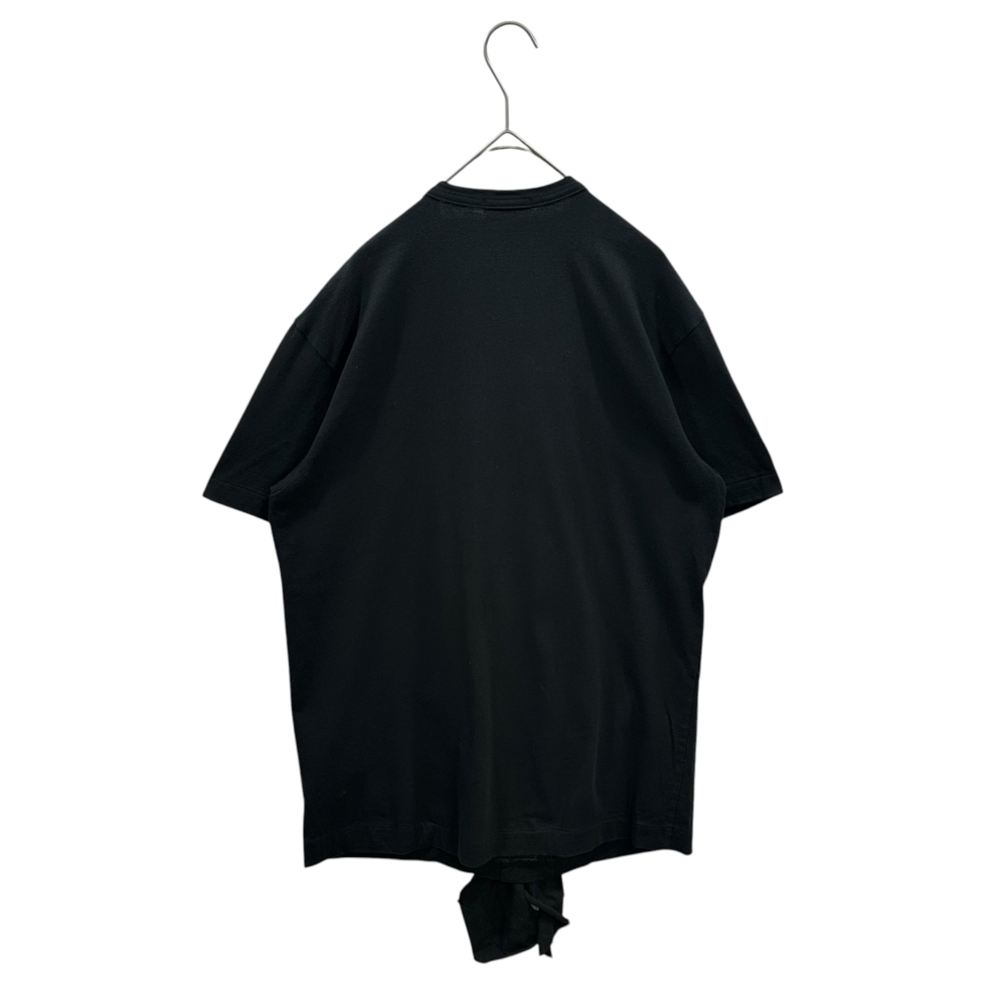 COMME des GARCONS HOMME PLUS(コムデギャルソンオムプリュス) 2020SS Center-Ruffle Crew-Neck T-Shirt センターフリル クルーネック Tシャツ PE-T017 M ブラック AD2019