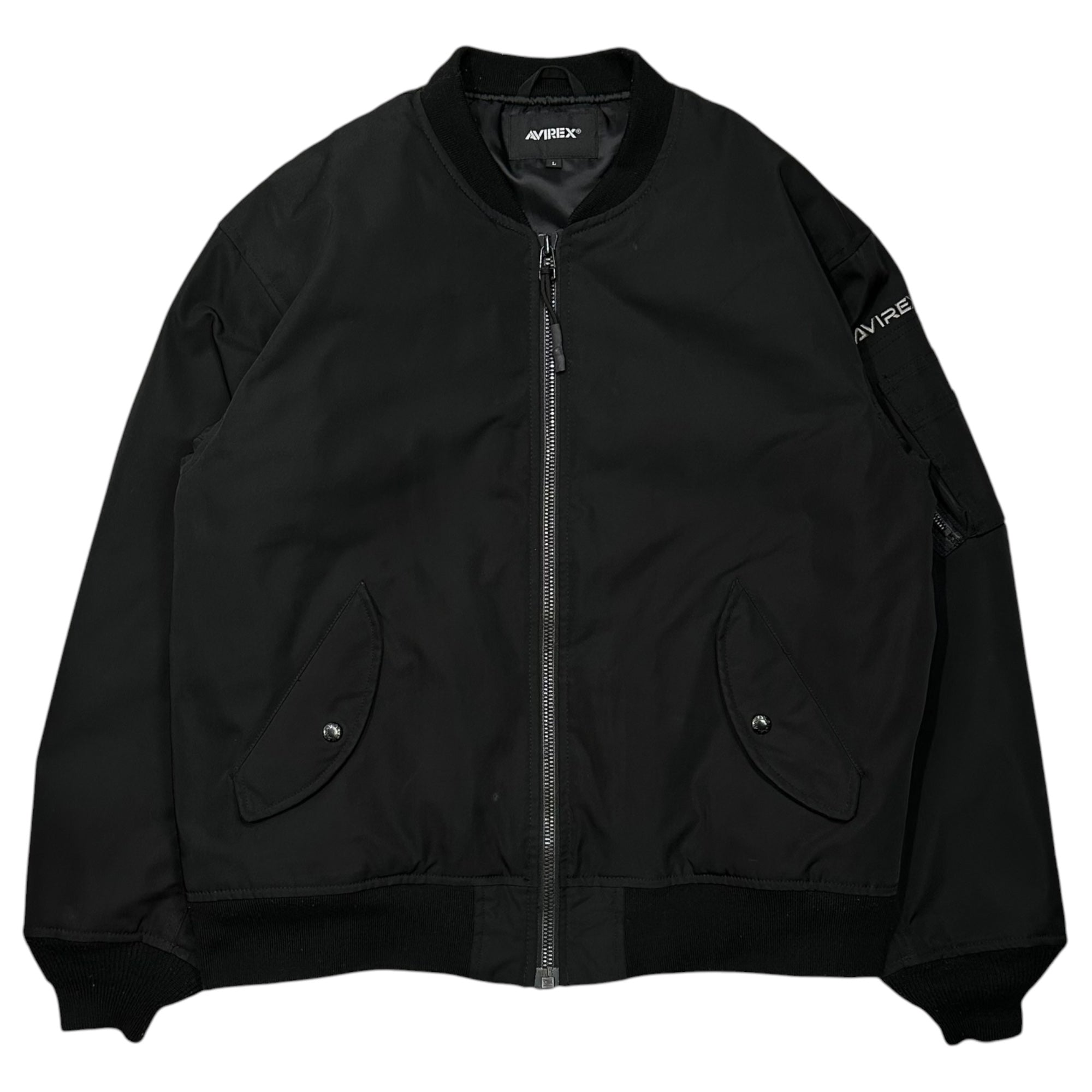AVIREX(アヴィレックス) Padded Oversized MA-1 Flight Jacket 中綿入り ビッグ MA-1 フライト ジャケット 6112176 L ブラック