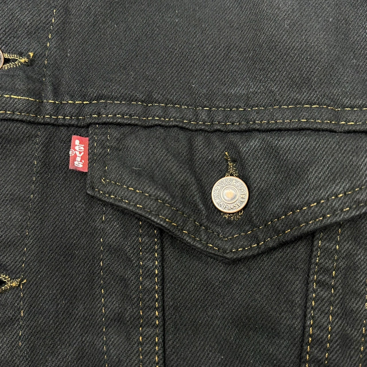Levi's(リーバイス) 90's 71506 USA made Post-dyed black denim trucker jacket 後染め ブラック デニム トラッカー ジャケット 71506-0216 46L ブラック 90年代 USA製 裏527