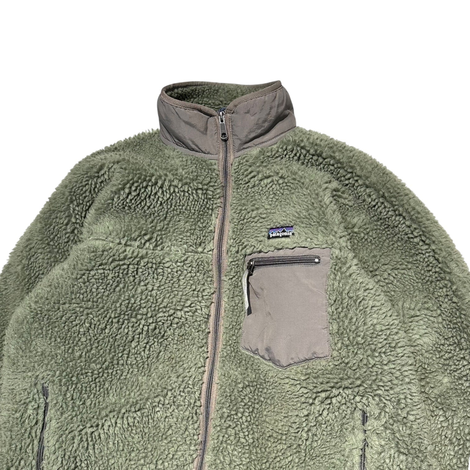 Patagonia(パタゴニア) 2002AW USA made CLASSIC RETRO CARDIGAN クラシック レトロ カーディガン 23024 L モスグリーン 00's USA製 ヴィンテージ ボア フリース ジャケット