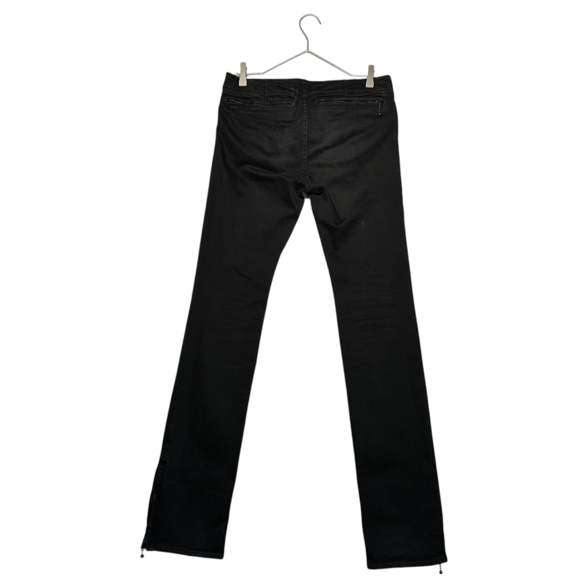 NUMBER (N)INE(ナンバーナイン) 05SS NIGHT CRAWLER Period Belted Hem Zip Stretch Skinny Bush Denim Pants ナイトクローラー期 ベルテッド 裾ジップ ストレッチ スキニー ブッシュ デニム パンツ 2(S) ブラック 宮下貴裕本人期