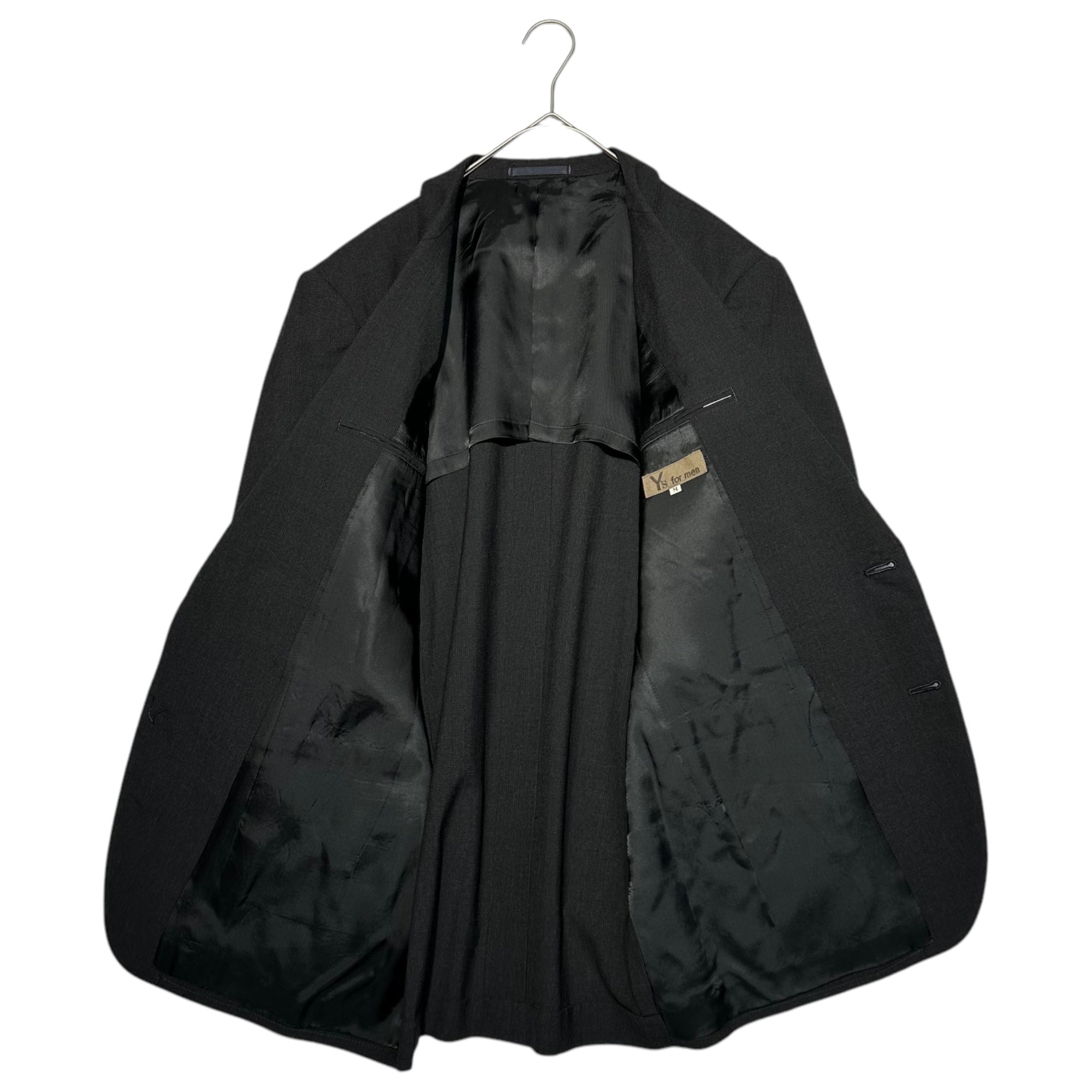 Y's for men(ワイズフォーメン) 80's 2B SET UP JACKET PANTS 80年代 2ボタン セットアップ ジャケット パンツ スーツ M ブラック